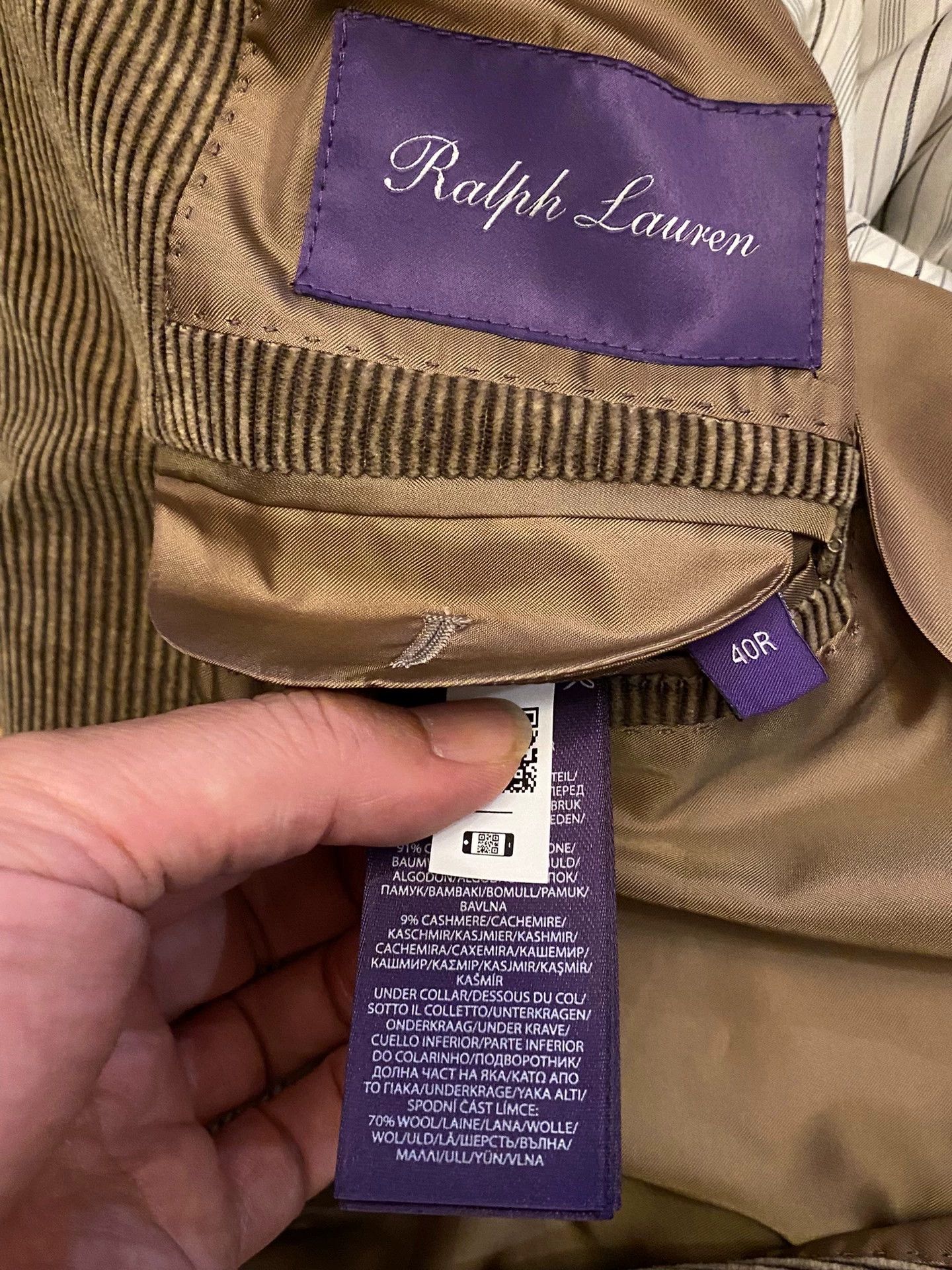 RRL Ralph Lauren RRL Purple Label Kent Cashmere Corduroy Blazer Italy 40 Size 40R - 7 Thumbnail