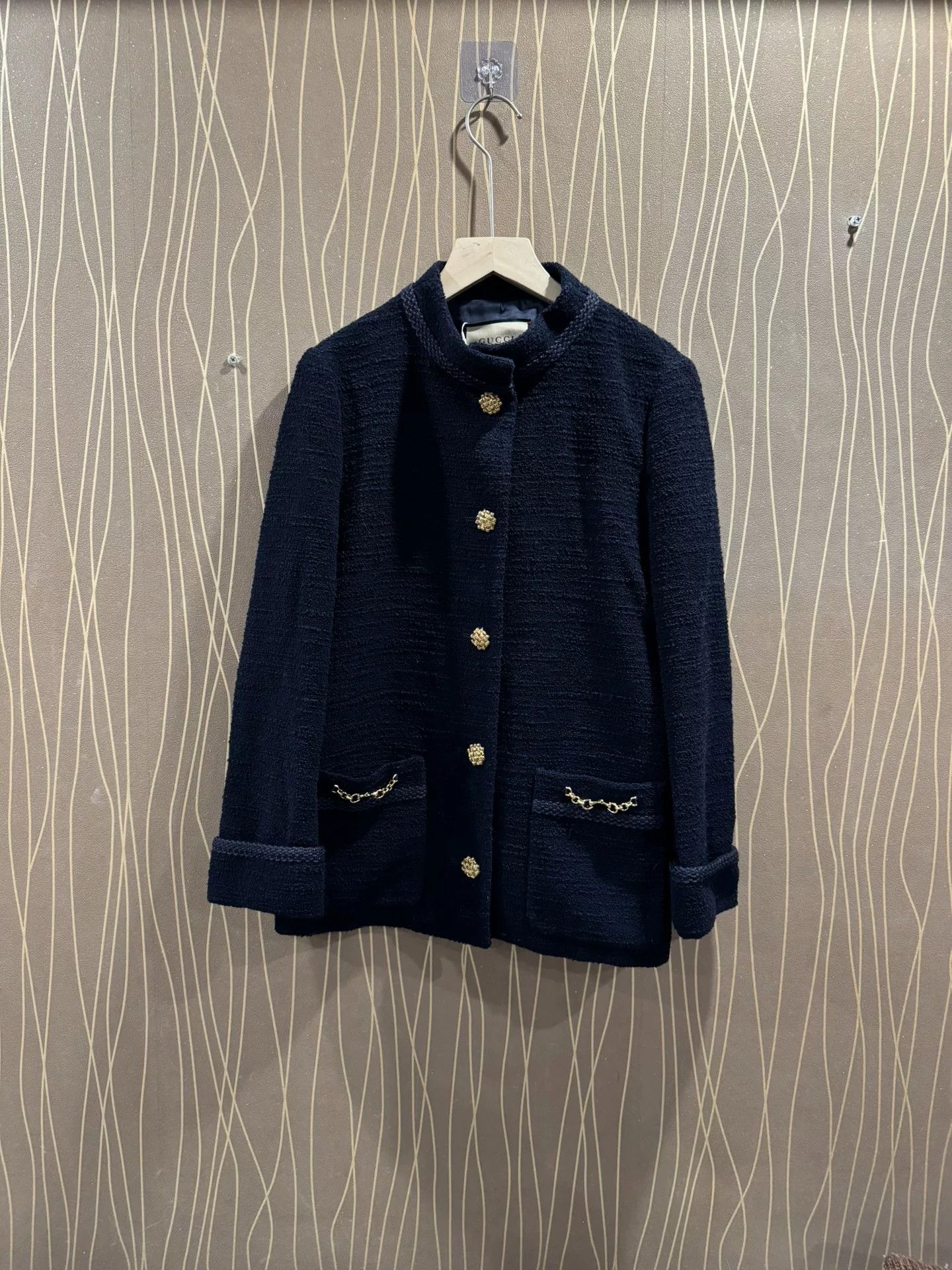 Gucci Gucci Navy Gold Button Cardigan Size US M / EU 48-50 / 2 - 1 Thumbnail