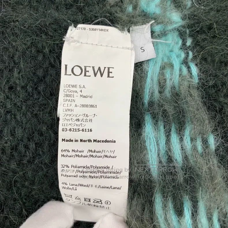 Loewe LOEWE Green Animal Print Mohair Round Neck Long Sleeve Kni Size S / US 4 / IT 40 - 6 Thumbnail