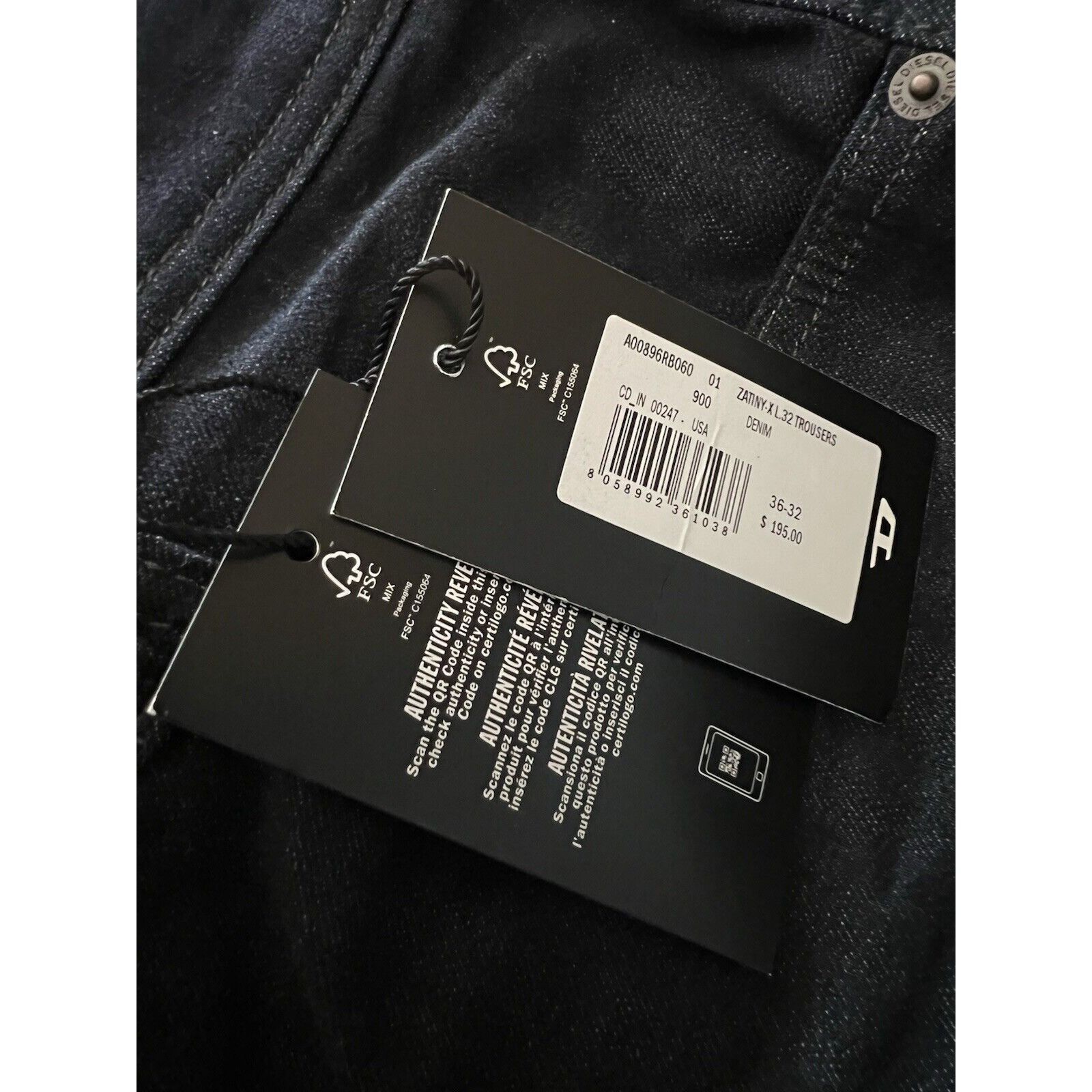 Diesel Diesel Mens Zatiny Bootcut Jeans RB060 Dark Blue Size 36/32 Size US 36 / EU 52 - 7 Thumbnail