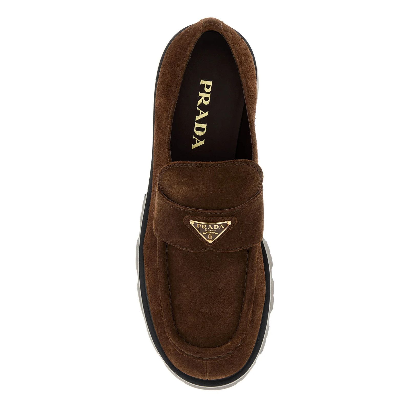 Prada PRADA Double Chocolate Brown Suede Loafers New & Authentic ( Size US 9 / IT 39 - 2 Thumbnail