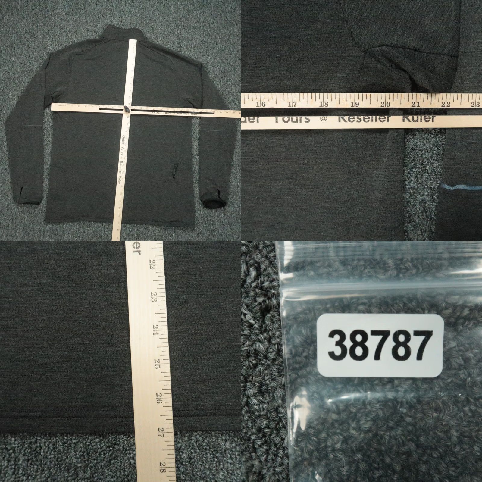 Vintage Hill City Pullover Men Medium Charcoal Gray Tech Performance Quarter Zip Stretch Shirt Size US M / EU 48-50 / 2 - 8 Thumbnail