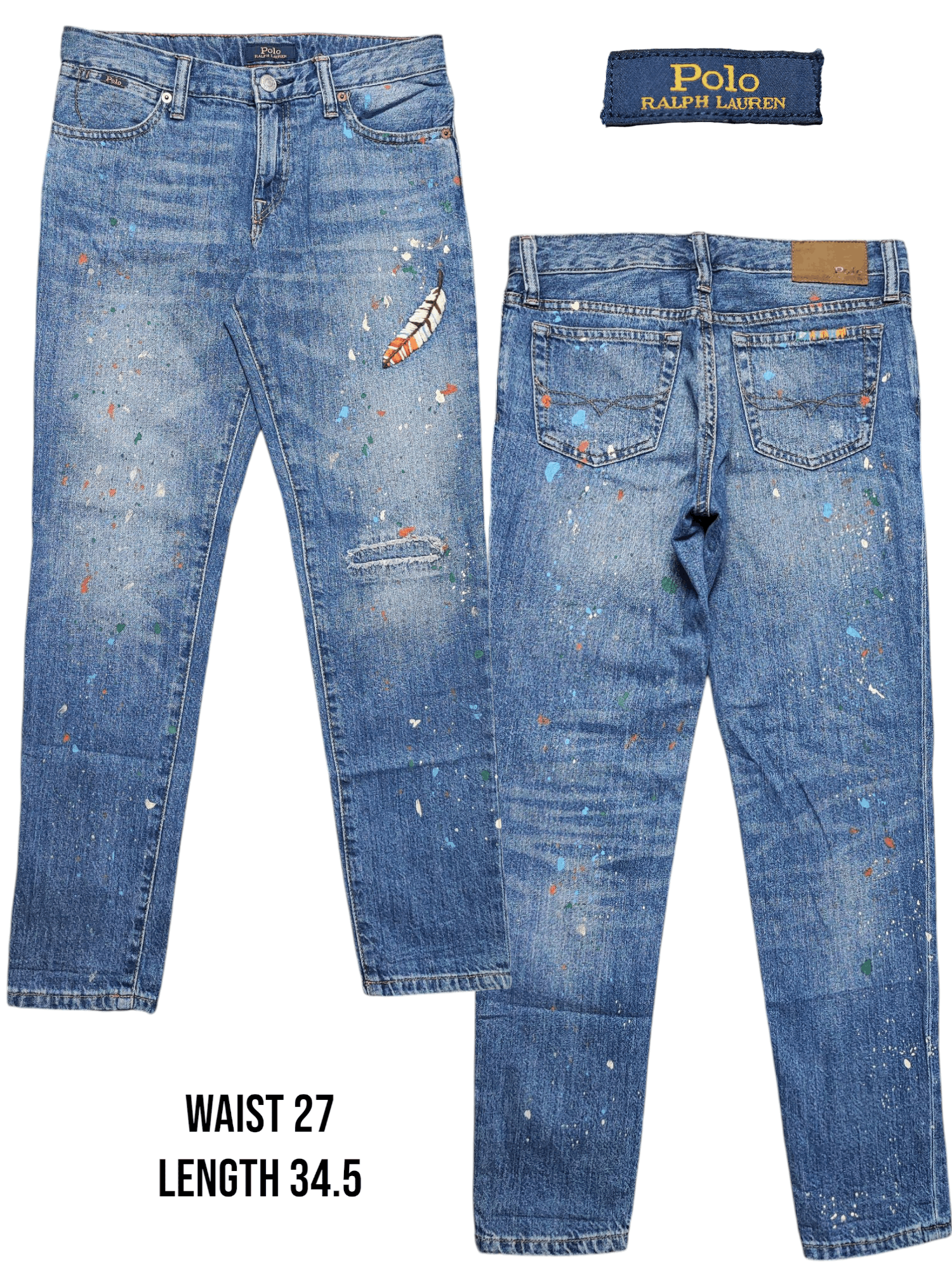 Denim & Supply Ralph Lauren Skinny Painted Jeans by Polo Ralph Lauren Size US 27 - 1 Thumbnail