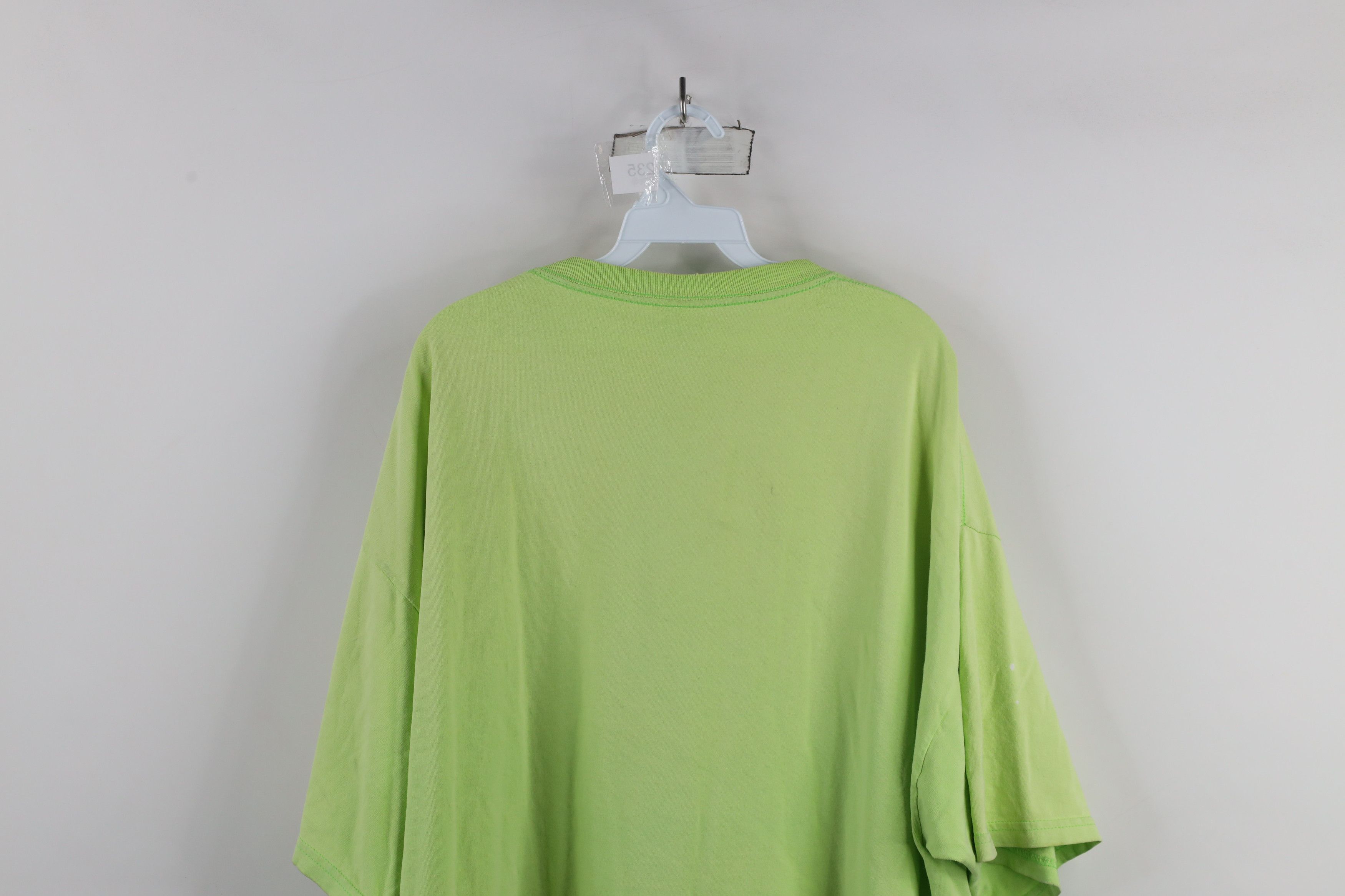 Vintage Vintage 90s Streetwear Heavyweight Blank T-Shirt Lime Green Size US XXL / EU 58 / 5 - 12 Thumbnail