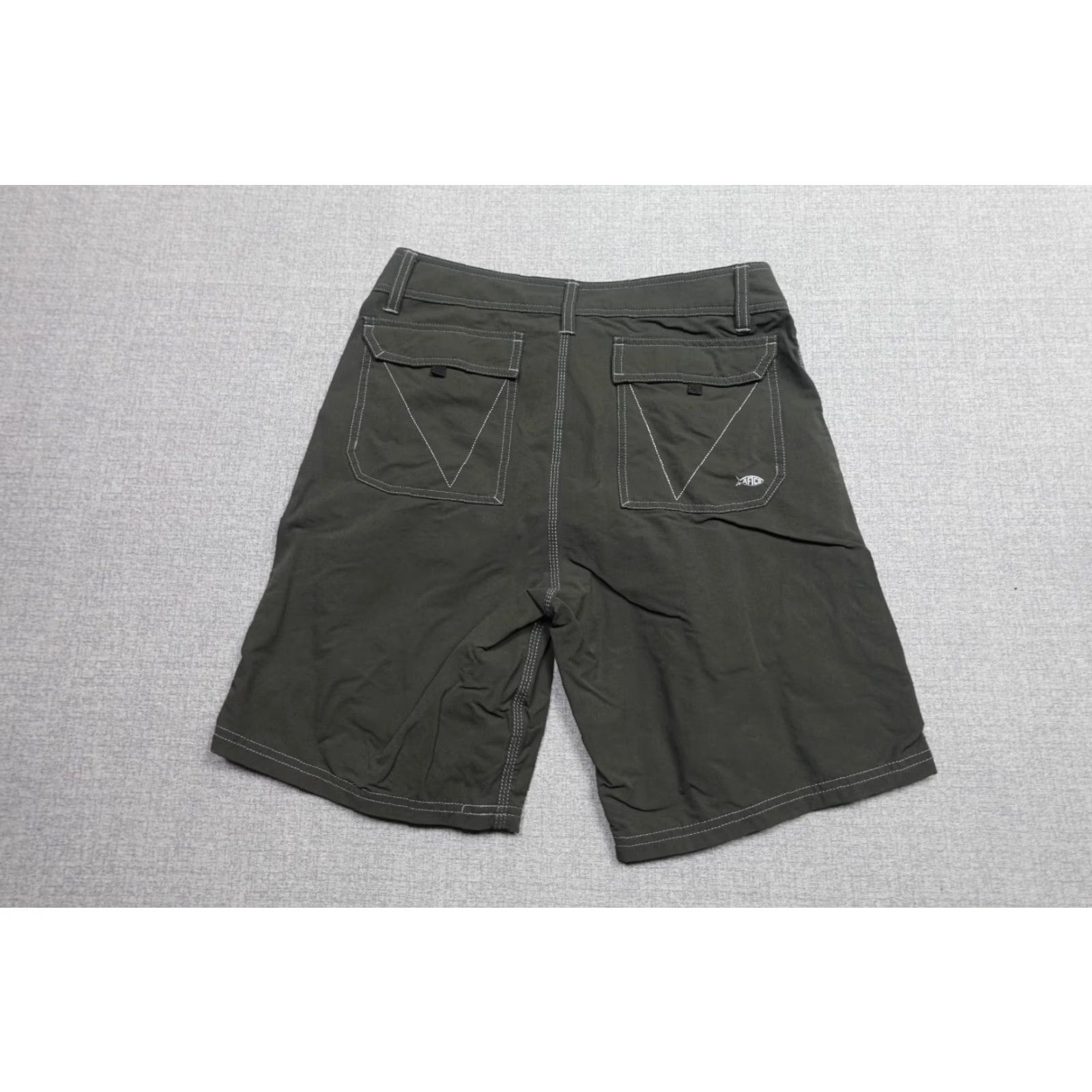 Vintage AFTCO Cargo Short Mens 30 Green Lightweight Pockets Zip 5-Pocket Belt Loops Summer Casual USA Mens Size US 30 / EU 46 - 5 Thumbnail