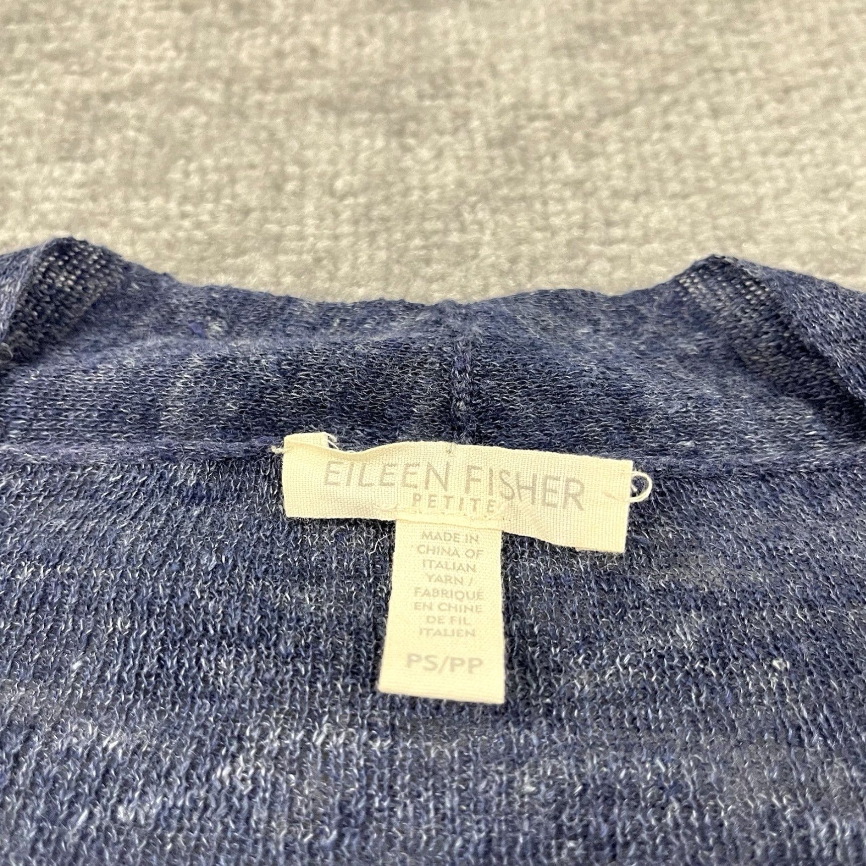 Eileen Fisher VINTAGE EILEEN FISHER Sweater Cardigan Womens Petite Small Blue Linen Knit Open Front Casual Size S / US 4 / IT 40 - 2 Thumbnail