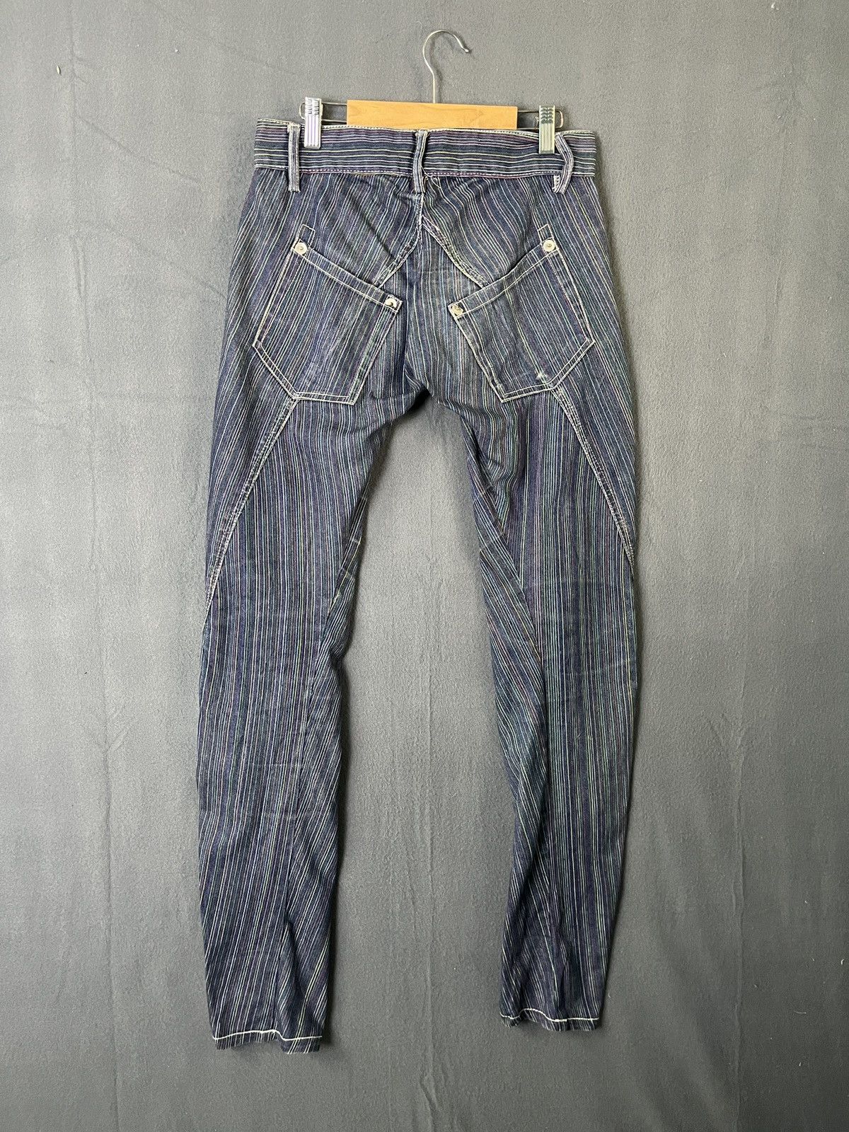 Japanese Brand × Vintage Chamblue Stripes Hickory Denim Jeans Size 29" - 2 Thumbnail