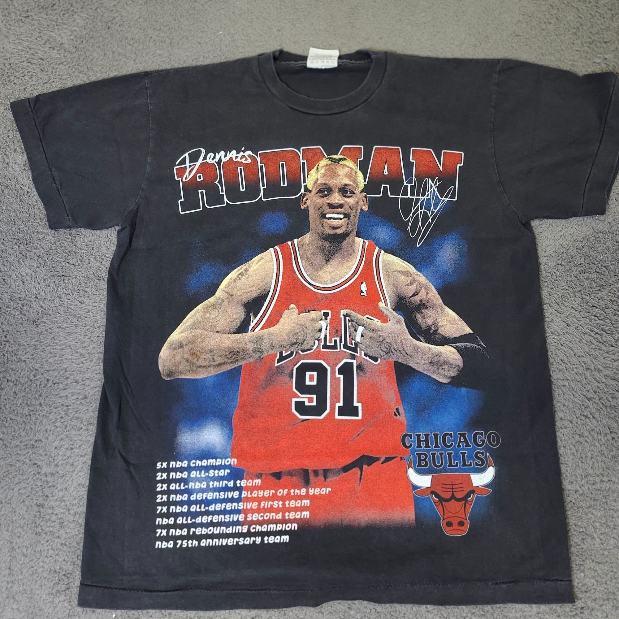 Vintage Vintage Dennis Rodman Chicago Bulls Bootleg Tee large Size US L / EU 52-54 / 3 - 1 Thumbnail