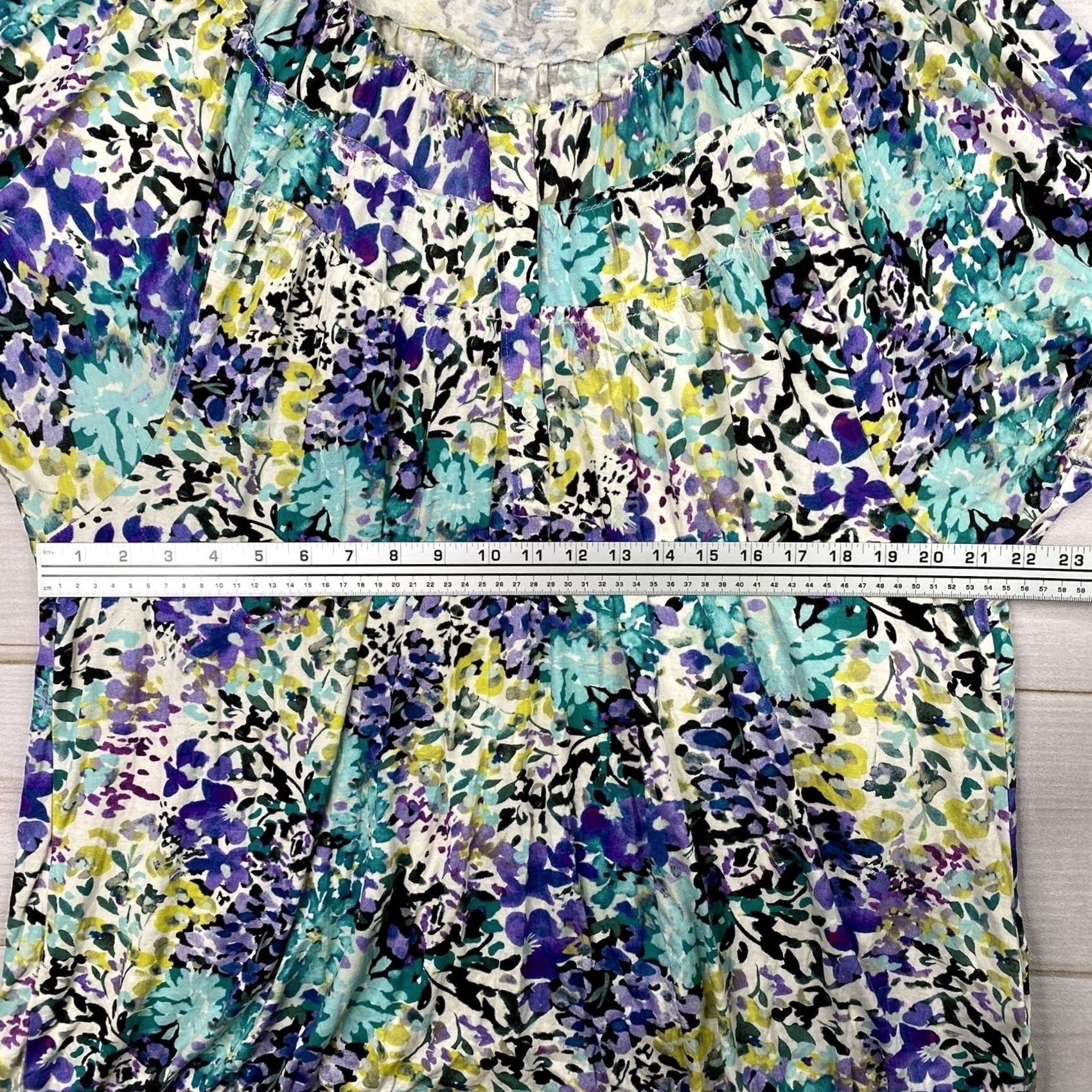 Vintage Ana Womens 3X Blouse Puff Sleeve Scoop Neck Pullover Floral Boho Peasant Stretch Rayon Casual Party/Cocktail Travel Fall Spring Womens Size XXL / US 16-18 / IT 52-54 - 6 Thumbnail