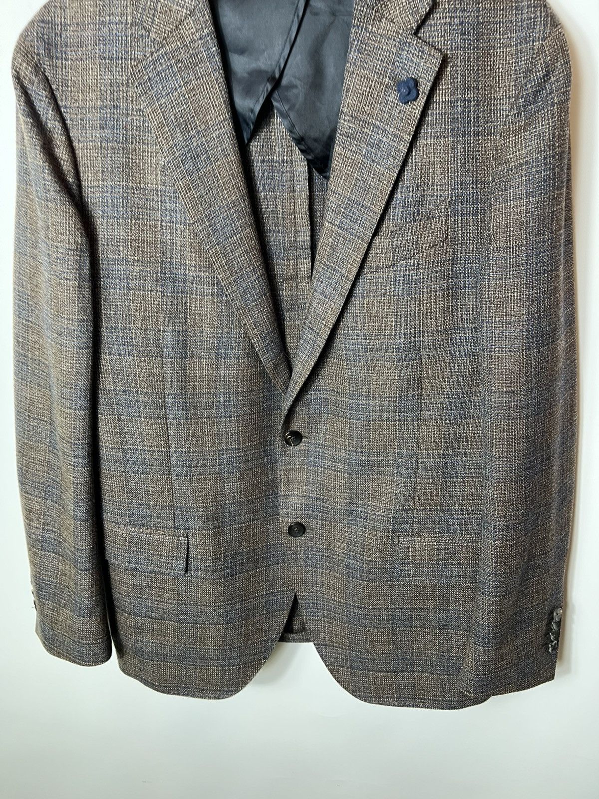 Lardini Luxury Lardini Check Plaid Wool Blazer Size 54R Size 54R - 3 Thumbnail