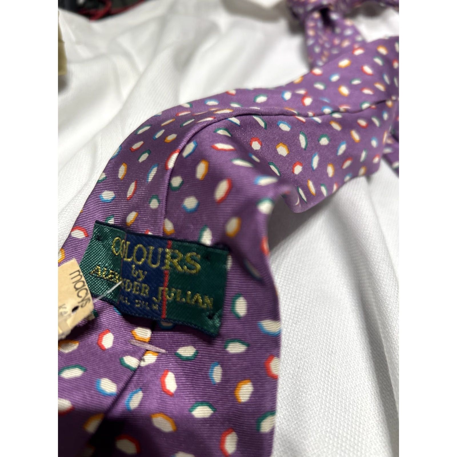 Vintage Alexander JuliAN Colours Purple Hand Made 100% SilkY2K Men’s VTG Neck Tie Shirt? Size ONE SIZE - 5 Thumbnail