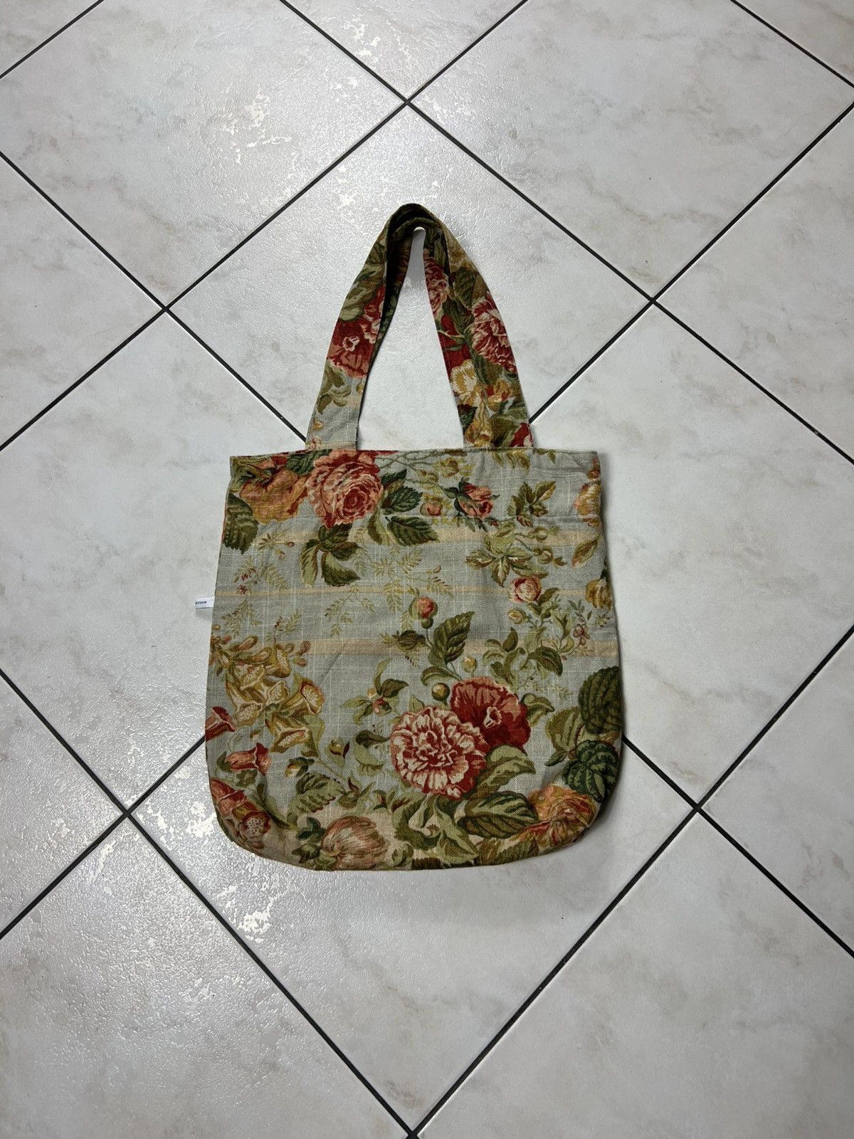 Handmade Vintage handmade floral tote bag F.S. Design art full print Size ONE SIZE - 10 Thumbnail