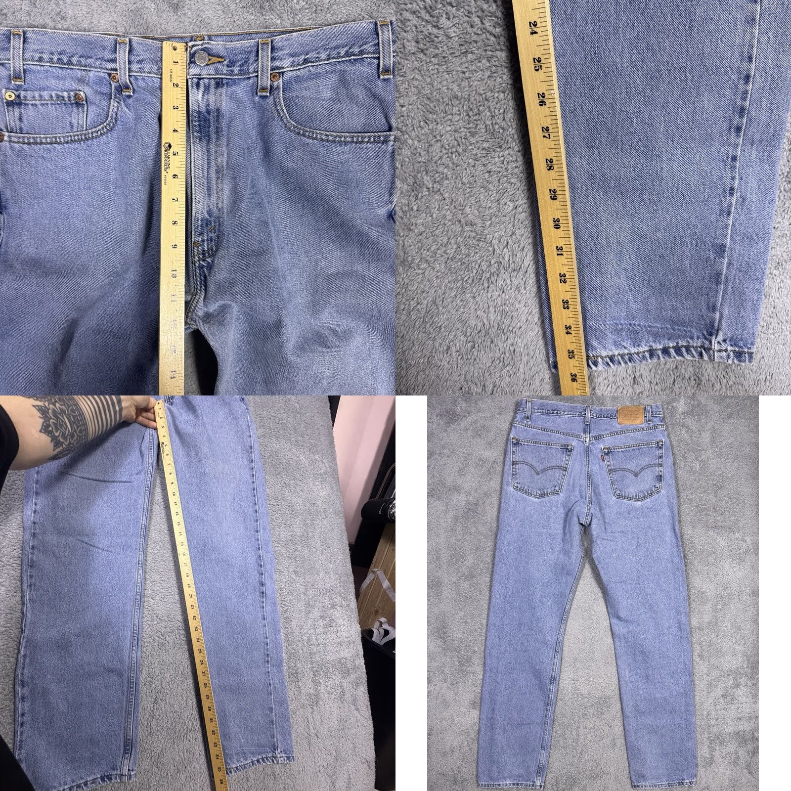 Levi's VINTAGE Levi's 505 Jeans Mens 36x36 Straight Lightwash 90s Paper Tag Bat Wing Y2K Size US 36 / EU 52 - 8 Thumbnail