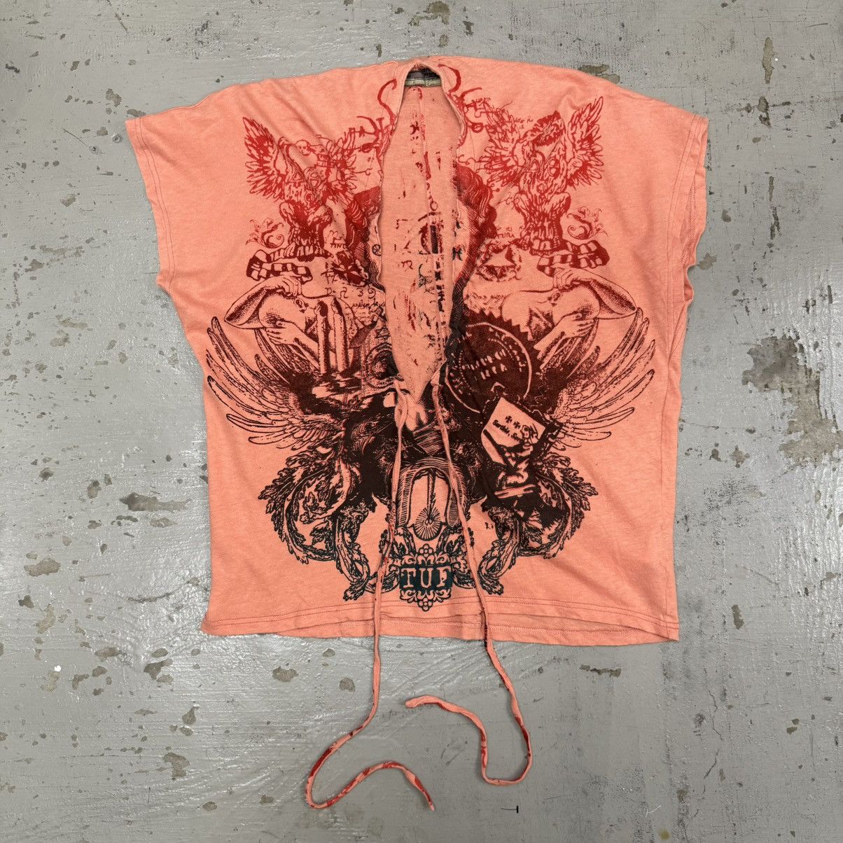 GOA Tough Jeansmith Lace Front Cinched Goth Punk Riot Tee LGB Size M / US 6-8 / IT 42-44 - 4 Thumbnail