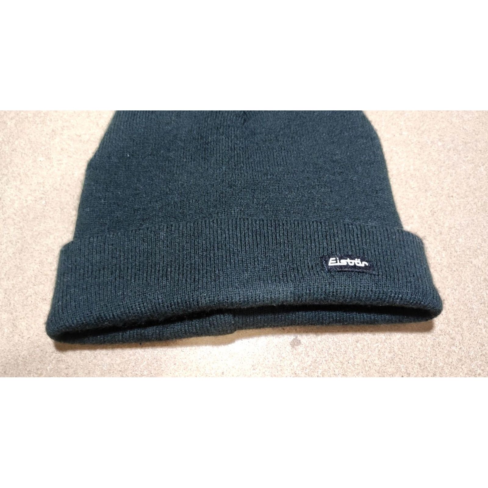 Vintage Eisbär Beanie Hat One Size Thermal Water Resistant Quick Dry Knit Black Beanie Mens Womens Adults Casual Travel: Unisex Black Beanie Hat (One Size) Size ONE SIZE - 4 Thumbnail