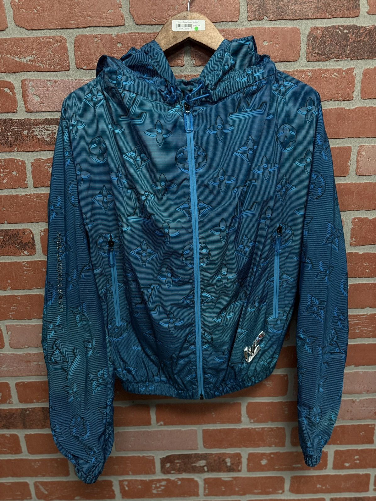Louis Vuitton Virgil Abloh Blue Zip Up Windbreaker RARE 46