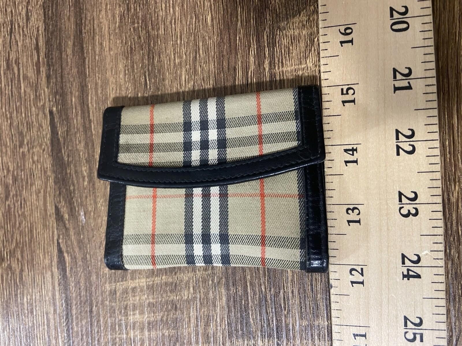 Burberry Vintage Burberrys Nova Check black leather trifold wallet Size ONE SIZE - 2 Thumbnail