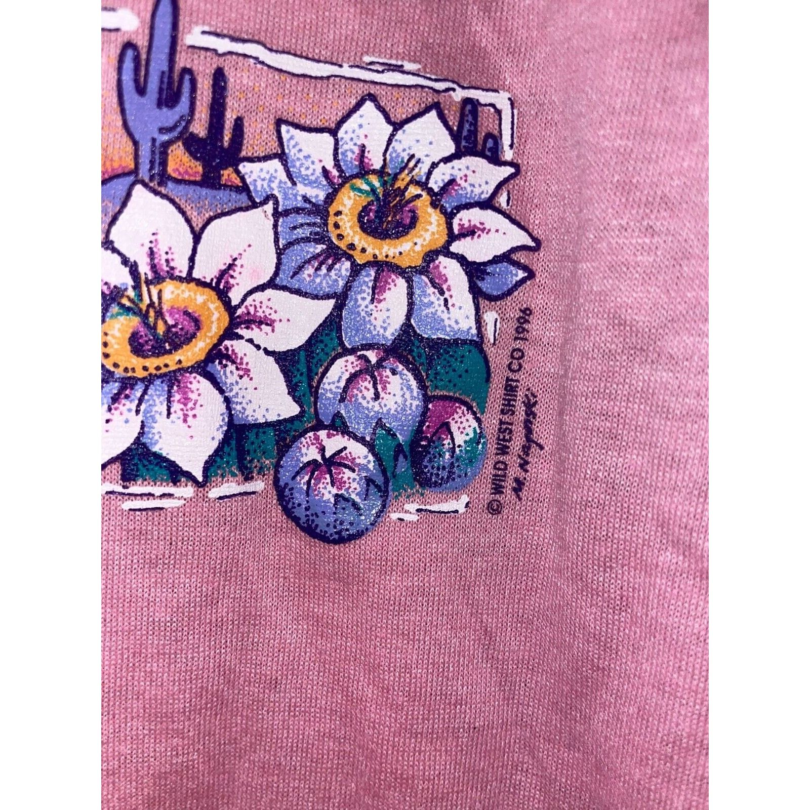 Jerzees Vintage Arizona Flower Shirt Yucca Prickly Pear AZ Tee 90s L Size US L / EU 52-54 / 3 - 6 Thumbnail