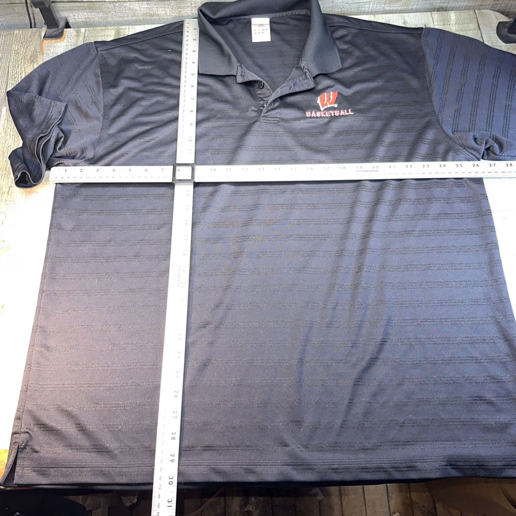 Adidas Wisconsin Badgers Adidas Polo Shirt Mens XXL Short Sleeve ClimaLite Black Size US XXL / EU 58 / 5 - 2 Thumbnail