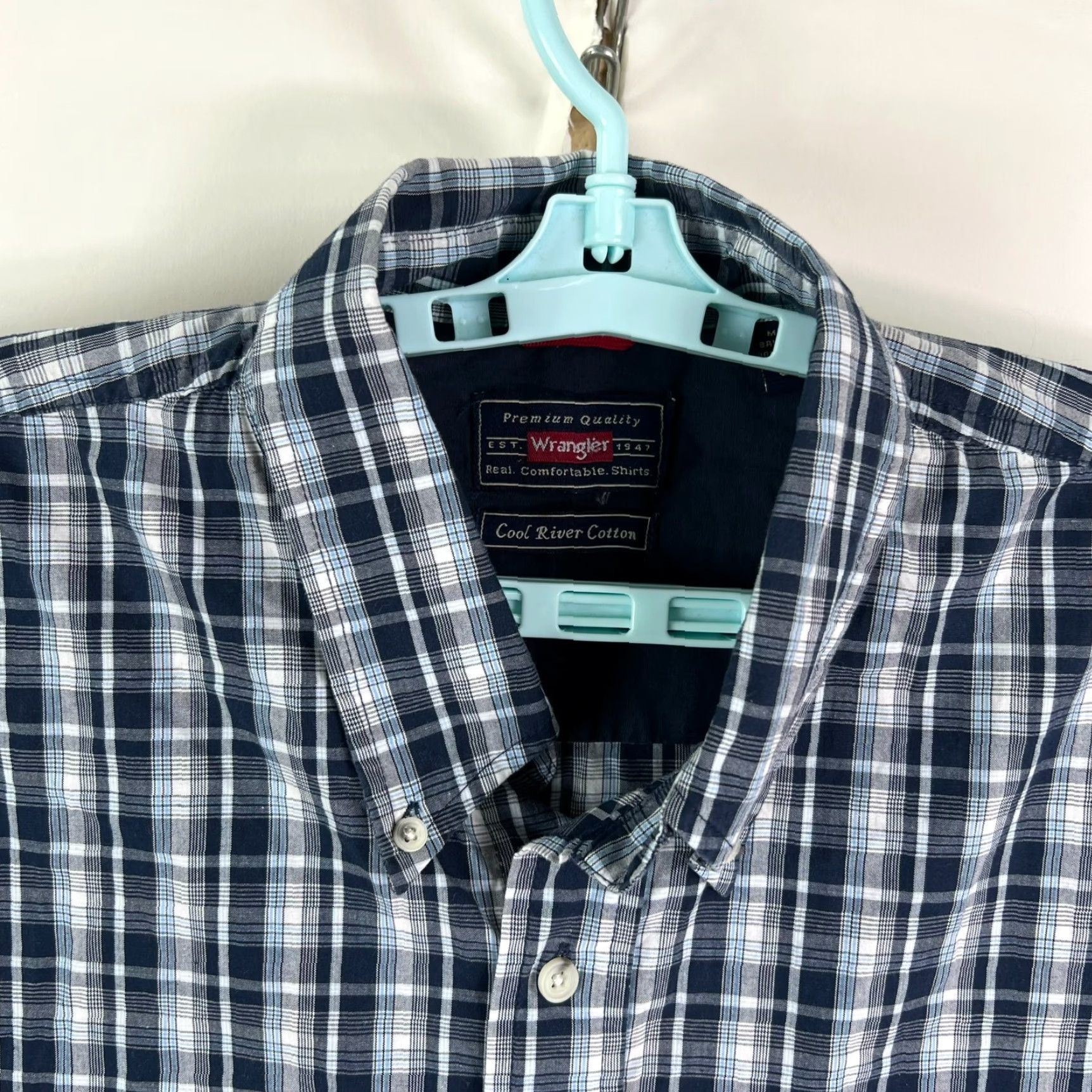 Wrangler VINTAGE Wrangler Plaid Button-Up Shirt 3XL Blue Casual Short Sleeve Mens Size US XXL / EU 58 / 5 - 3 Thumbnail