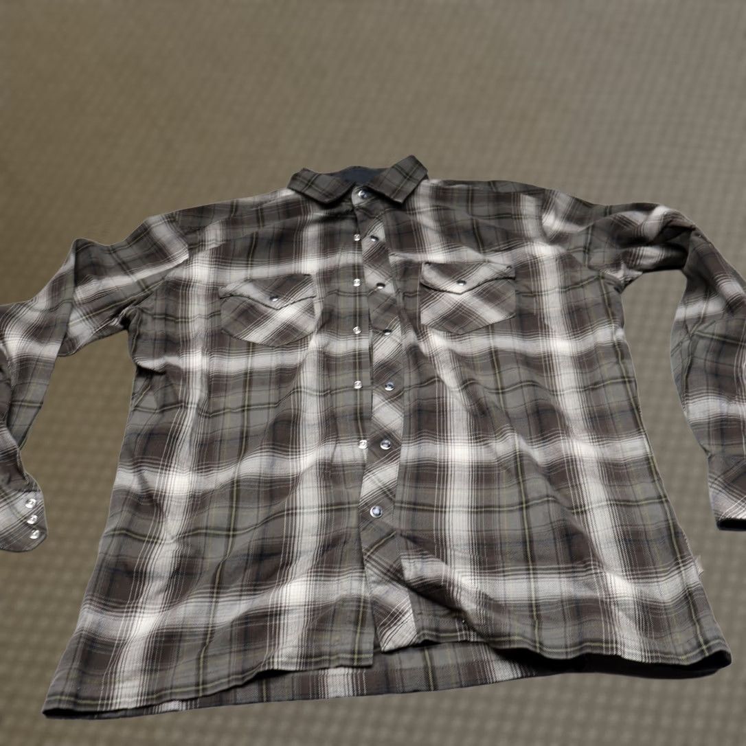 Vintage Kuhl Flannel Shirt Mens Large Brown Plaid Lowdown Western Pearl Snap Long Sleeve Size US L / EU 52-54 / 3 - 1 Thumbnail