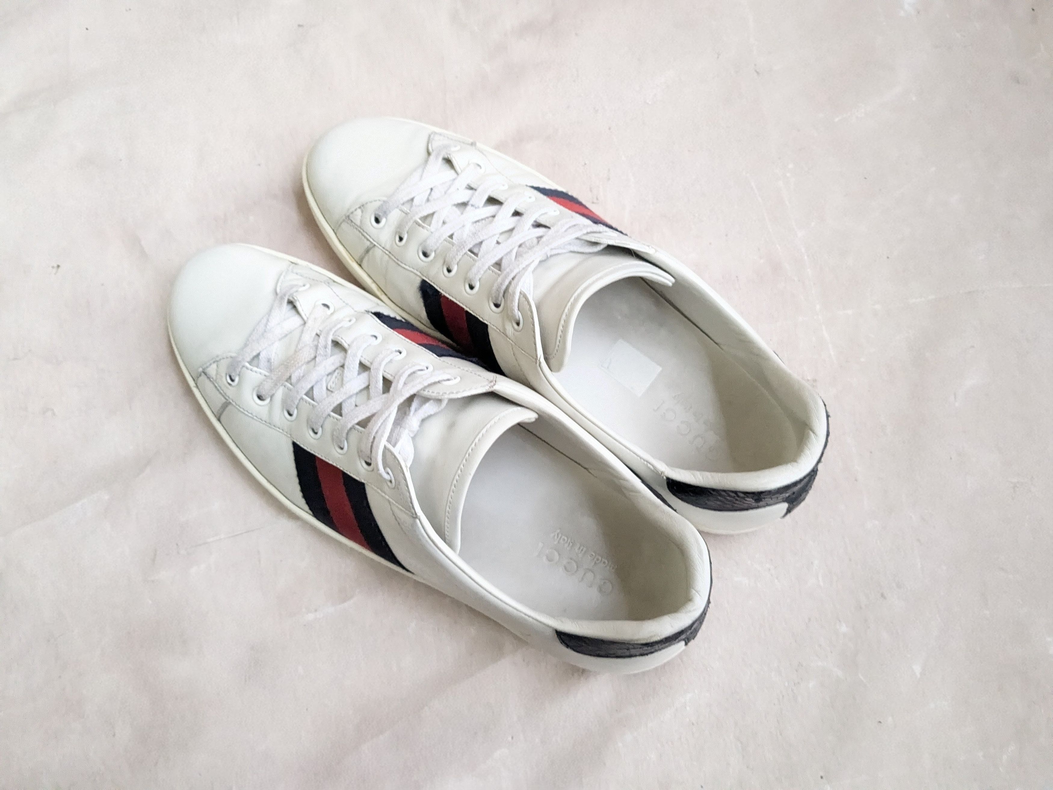 Gucci Gucci Ace White 12.5 Low Tops Leather Size US 12.5 / EU 45-46 - 13 Thumbnail
