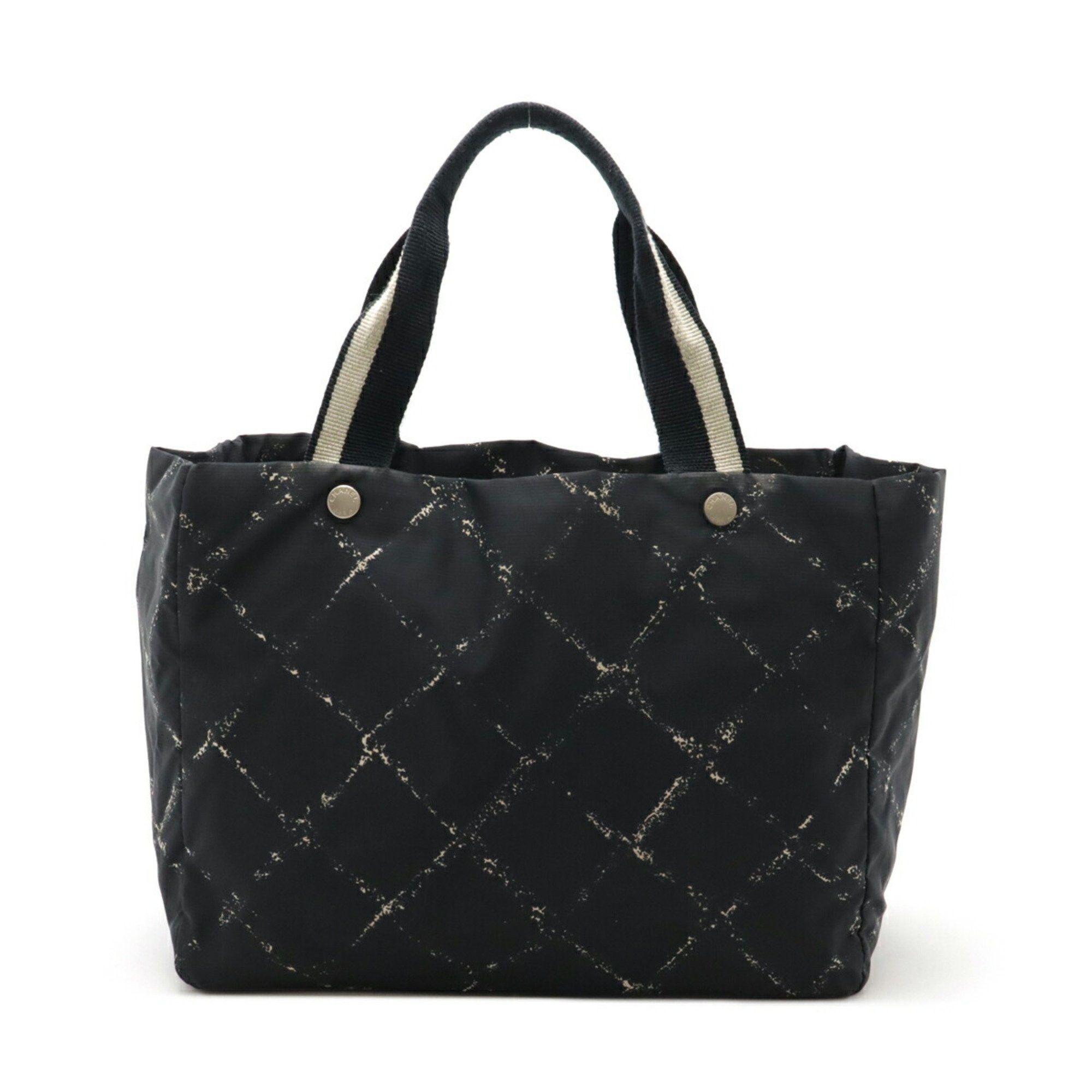 Chanel Old Travel Line Tote Bag Handbag Shoulder Nylon Black Red A11833, Women's
