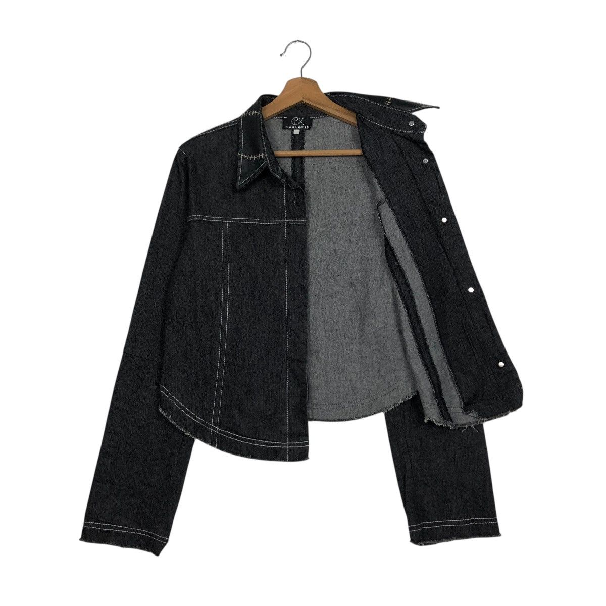 Japanese Brand 🔥VINTAGE CROPPED DENIM BIKER JACKET CARLOPIK ISSEY MIYAKE Size M / US 6-8 / IT 42-44 - 13 Thumbnail