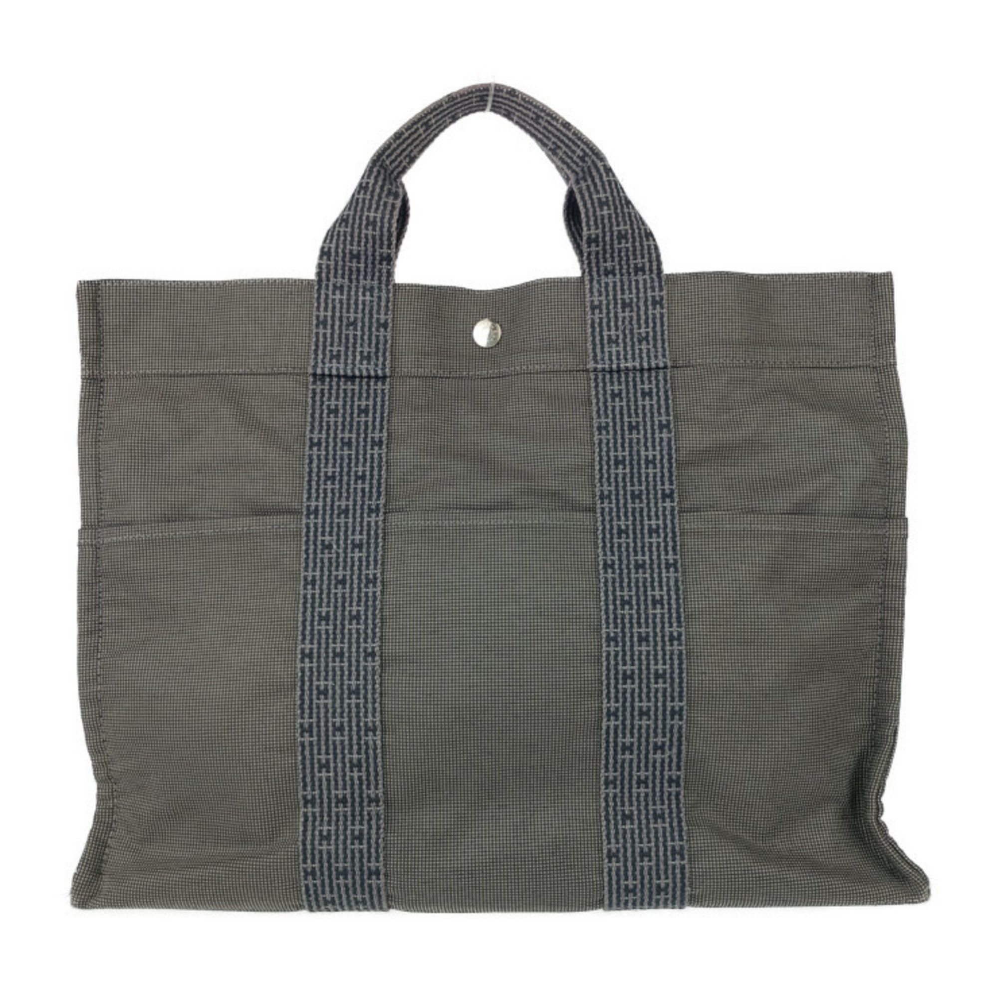 Hermes Hermes Tote Bag Air Line MM Gray Canvas Men's Women's Handbag Size ONE SIZE - 1 Thumbnail
