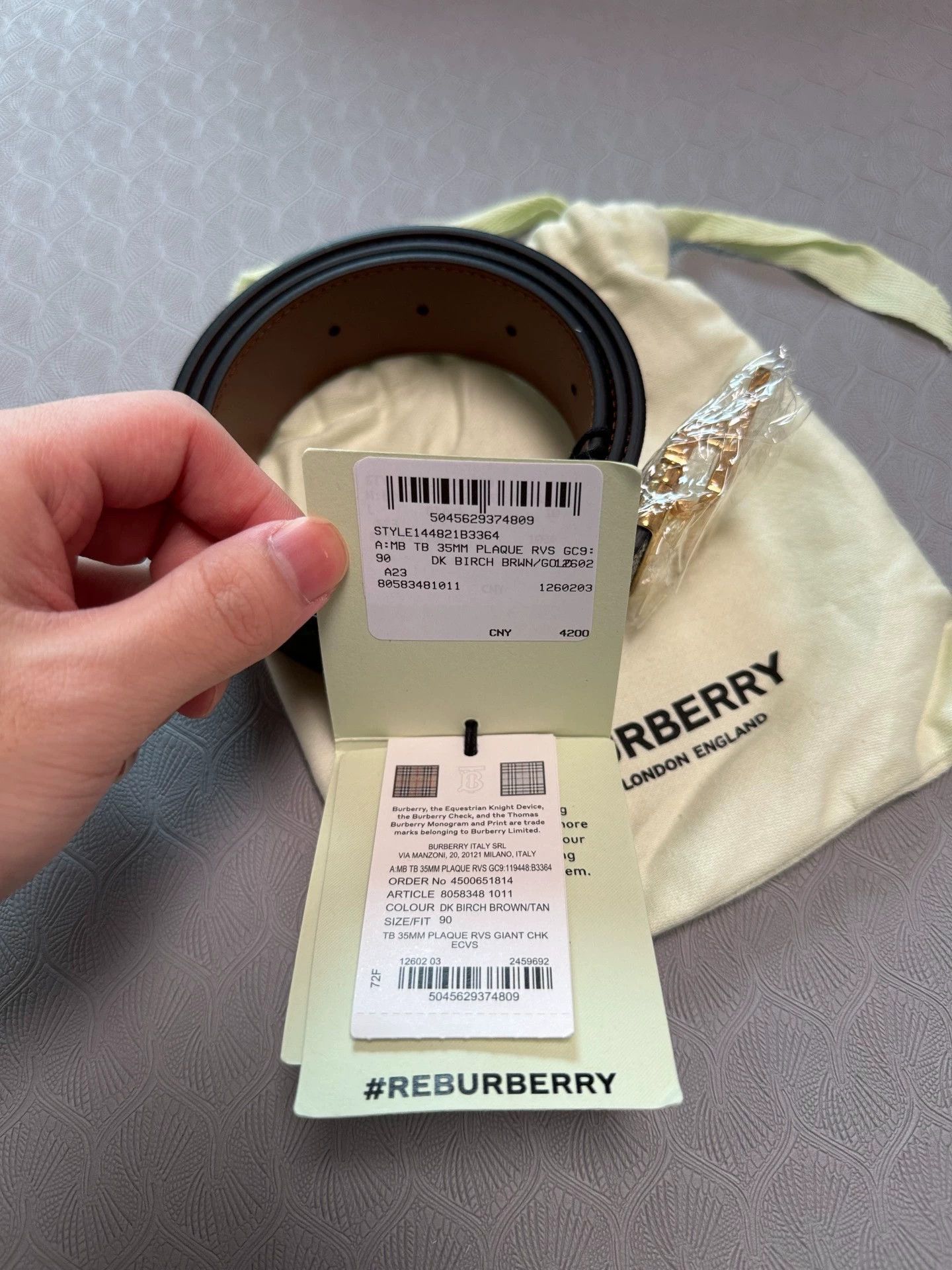Burberry Burberry Men's Brown Check Monogram Buckle Belt Size ONE SIZE - 5 Thumbnail