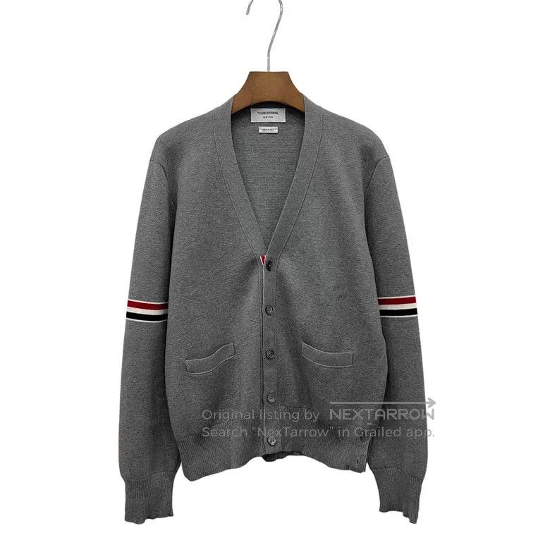 Thom Browne Thom Browne Grey Knit Open-Cardigan Size US S / EU 44-46 / 1 - 1 Thumbnail
