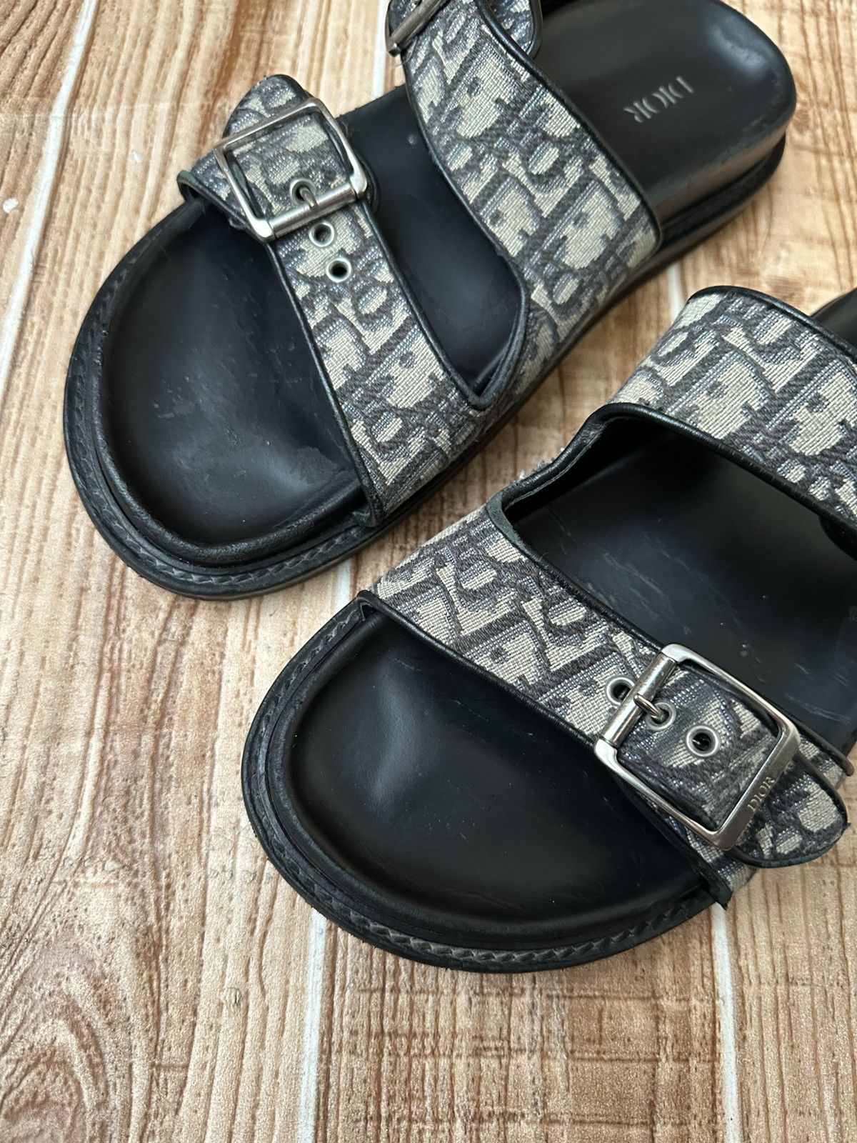 Dior DIOR Aqua Oblique Jacquard Sandals Beige Black Size US 8 / EU 41 - 5 Thumbnail
