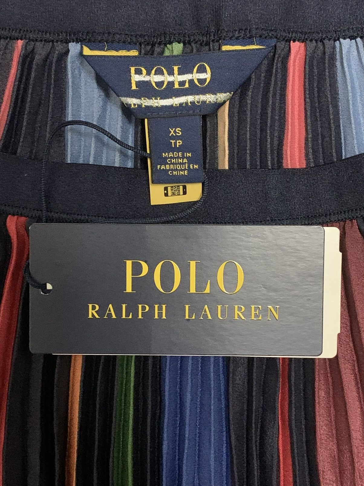Polo Ralph Lauren POLO RALPH LAUREN STRIPED PLEATED CREPE HANDKERCHIEF SKIRT Size 24" / US 00 / IT 34 - 3 Thumbnail