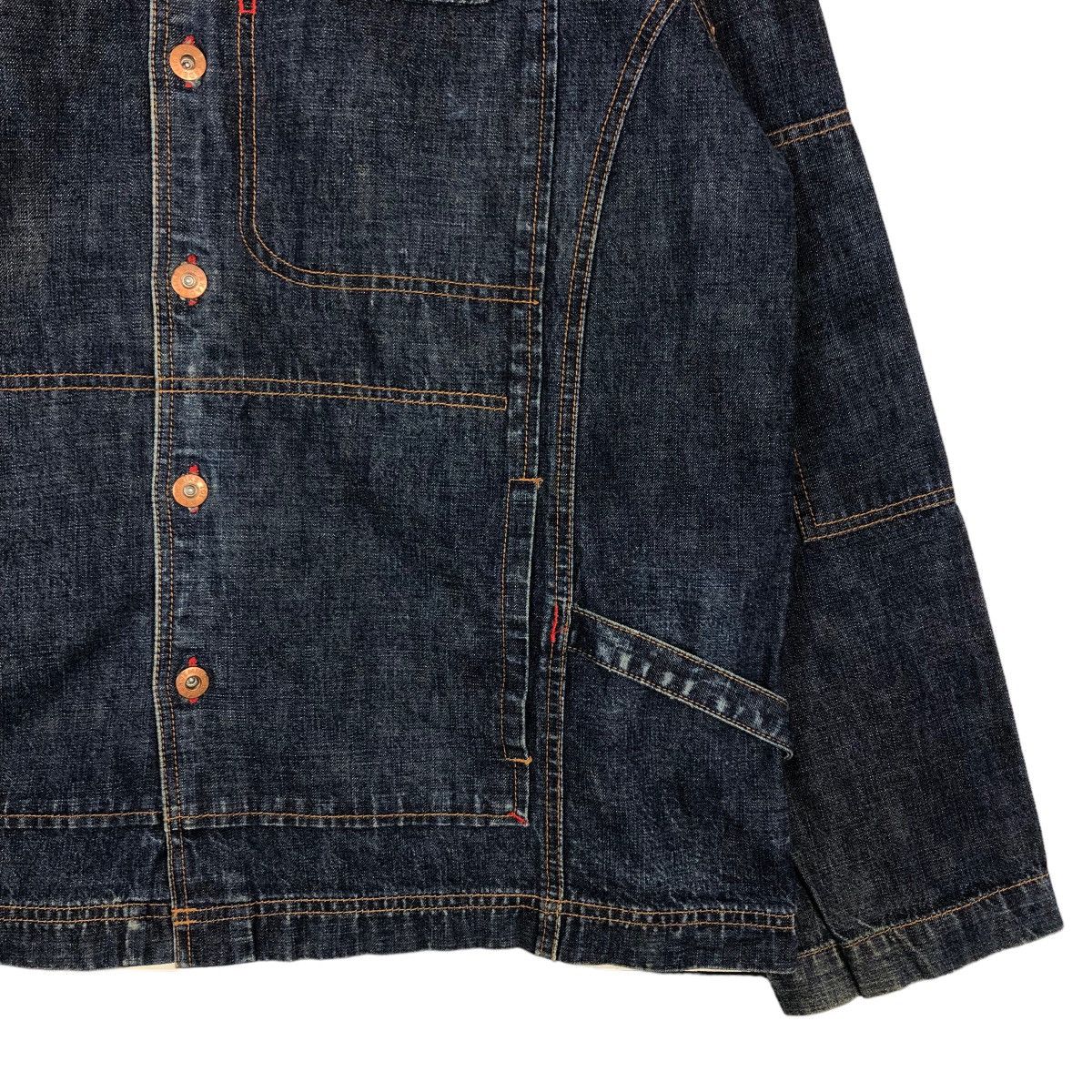 Japanese Brand 🔥Vintage Denim Biker Jacket Akedemiks Gene Research Japan Size US XL / EU 56 / 4 - 5 Thumbnail