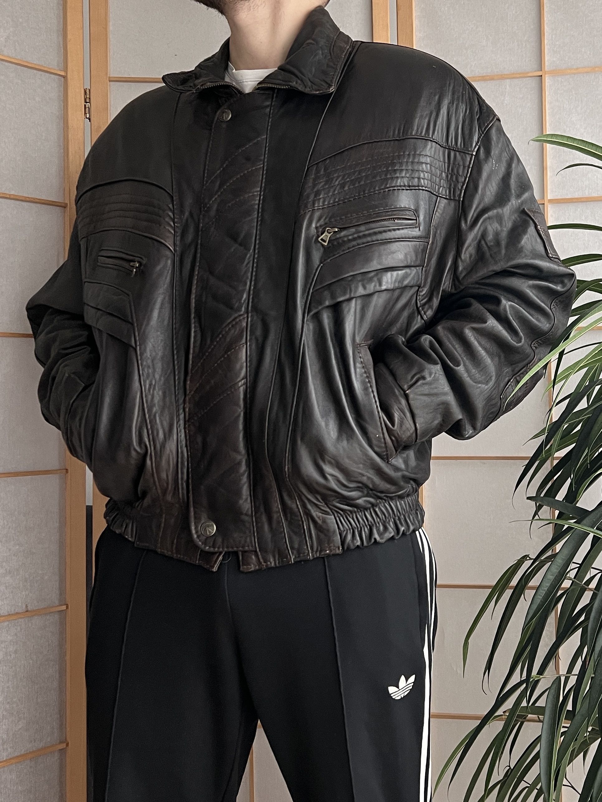 If Six Was Nine Rick Owens Type VTG 00s Yohji Yamamoto Style Leather Jacket Size US XL / EU 56 / 4 - 13 Thumbnail
