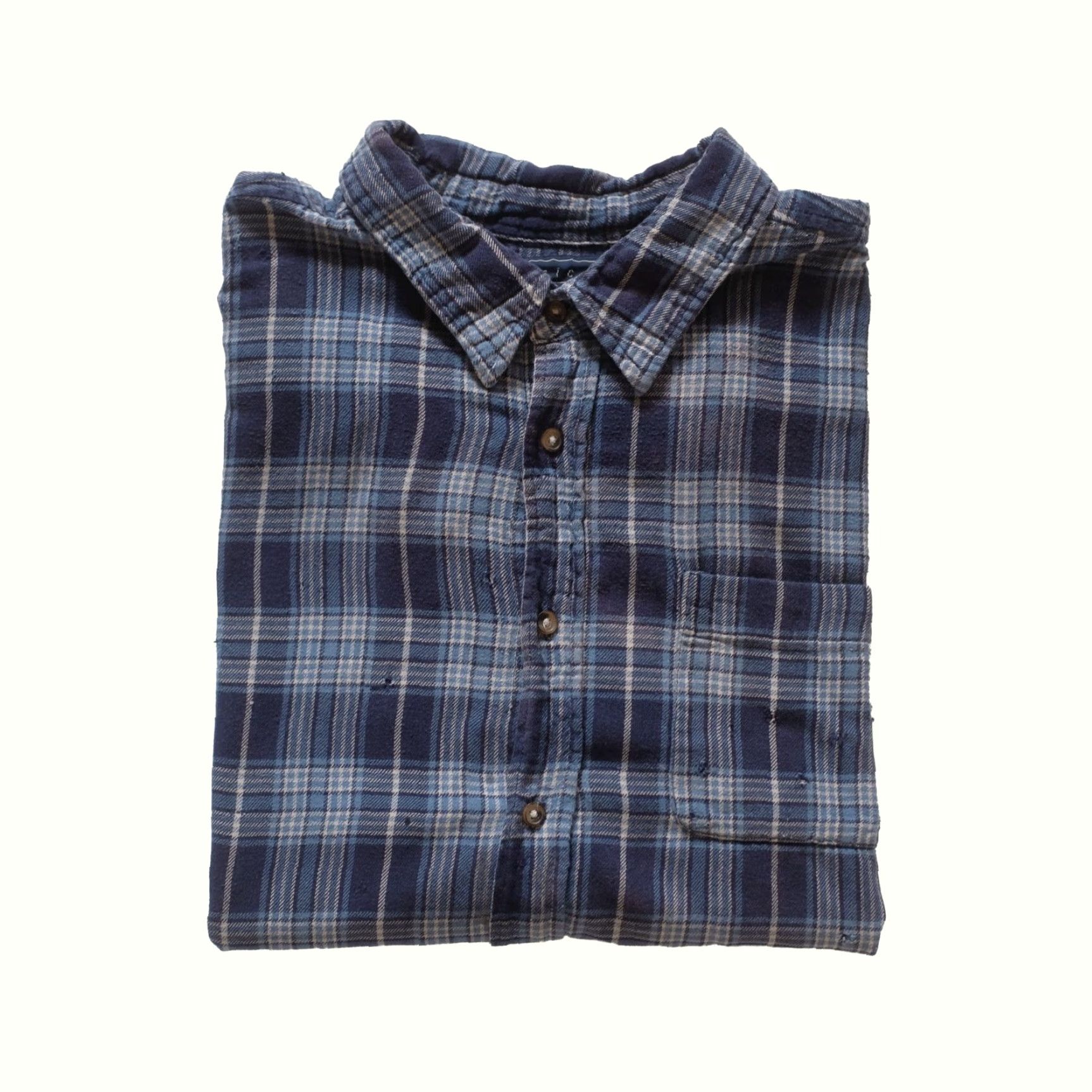Basic Editions VINTAGE BASIC EDITIONS PLAID SHIRT Button-Up XL Men's Flannel 90s Casual Distressed Blue Long Sleeve Size US XL / EU 56 / 4 - 2 Thumbnail