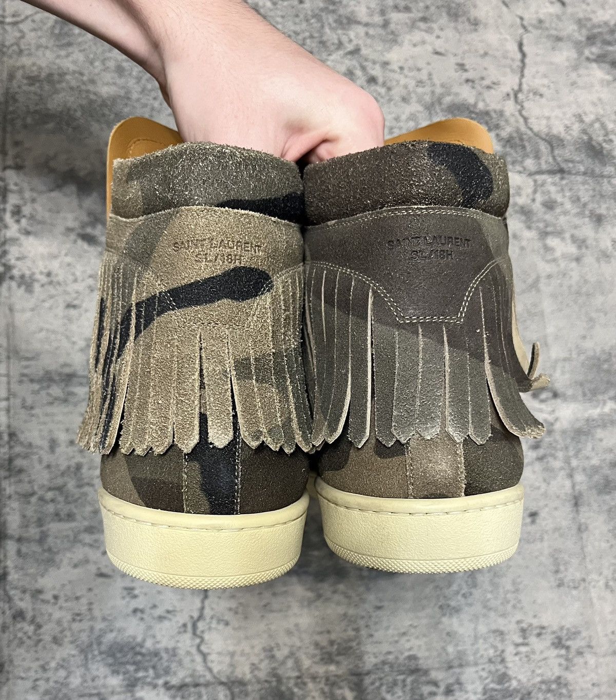 Saint Laurent Paris Saint Laurent High Top Sneakers Camouflage Size US 7.5 / EU 40-41 - 6 Thumbnail