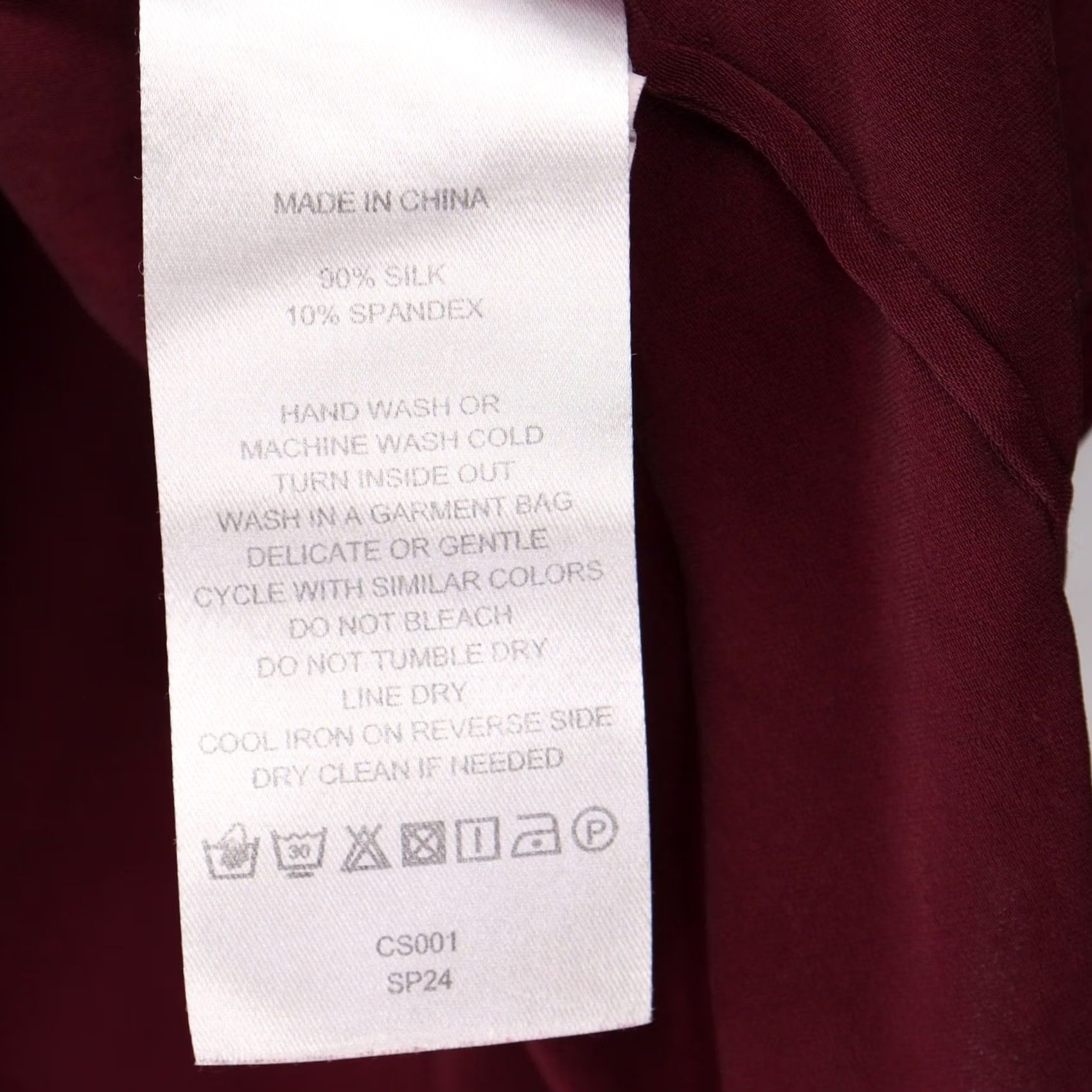 Quince Quince Womens Plus Size 3X Blouse Wine Stretch Silk Collared Button Size XXL / US 16-18 / IT 52-54 - 6 Thumbnail