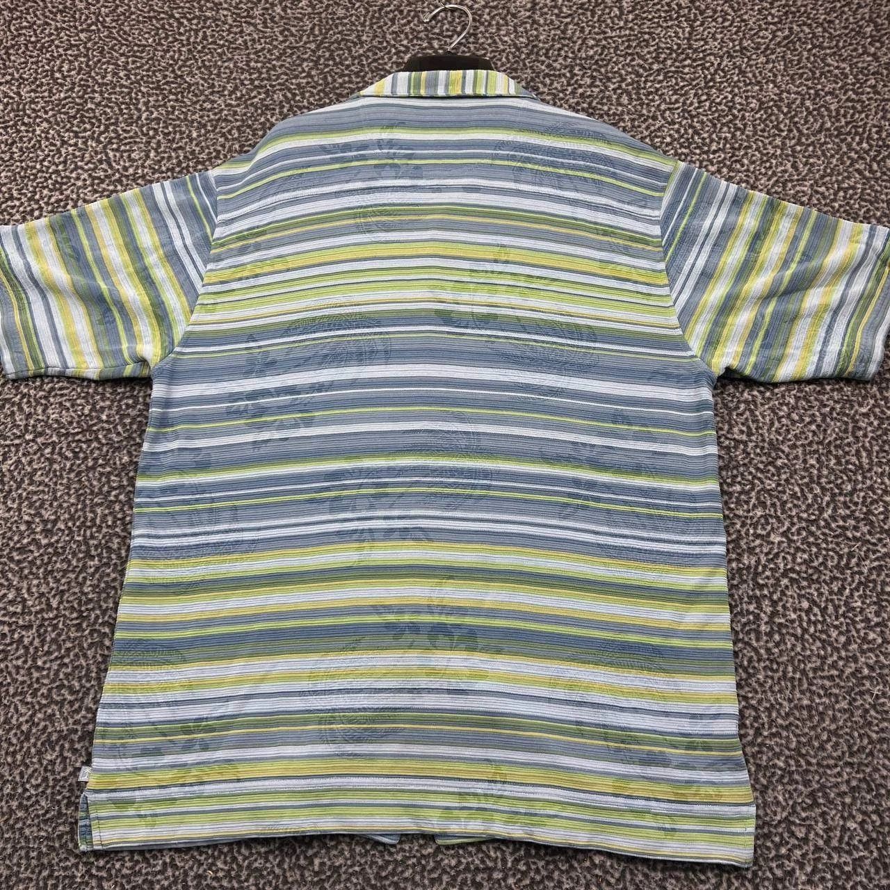 Tommy Bahama Tommy Bahama Button Up Shirt Men Green Striped Cotton Silk M Size US M / EU 48-50 / 2 - 2 Thumbnail