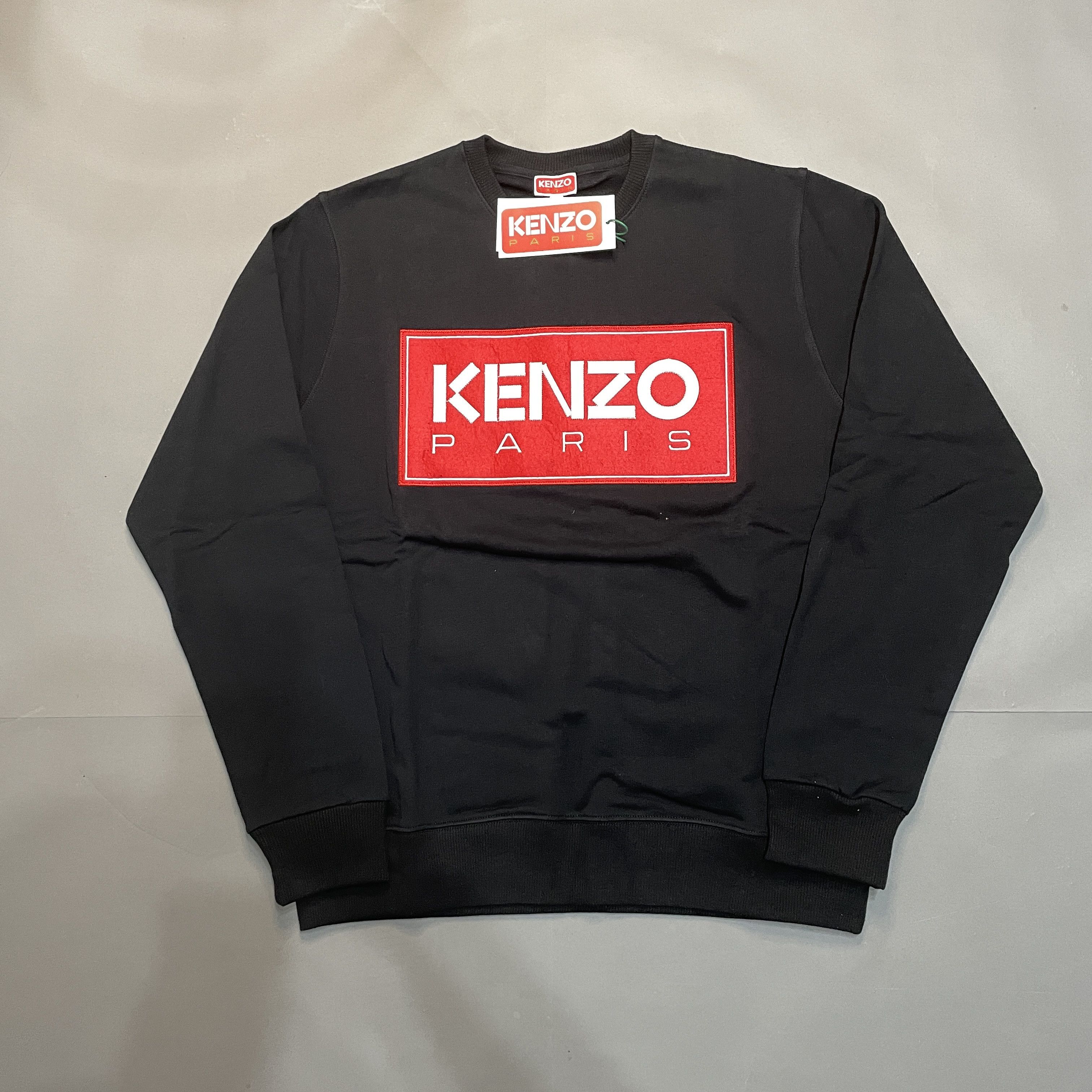 image of New Kenzo Box Logo Crewneck S in Black, Men's (Size Small)