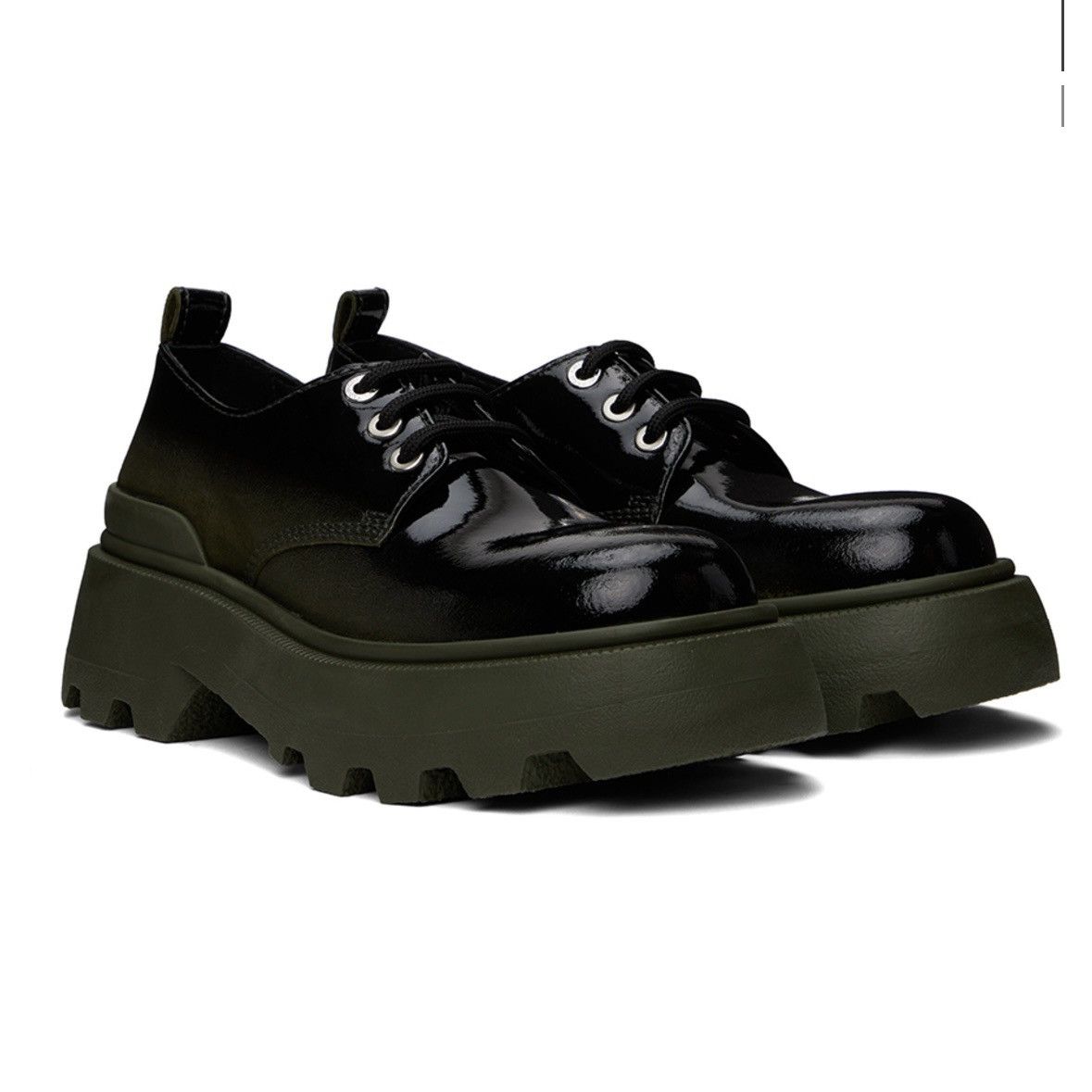 AMI AMI Black/Green Lug Sole Derby - Size 46 Size US 13 / EU 46 - 5 Thumbnail