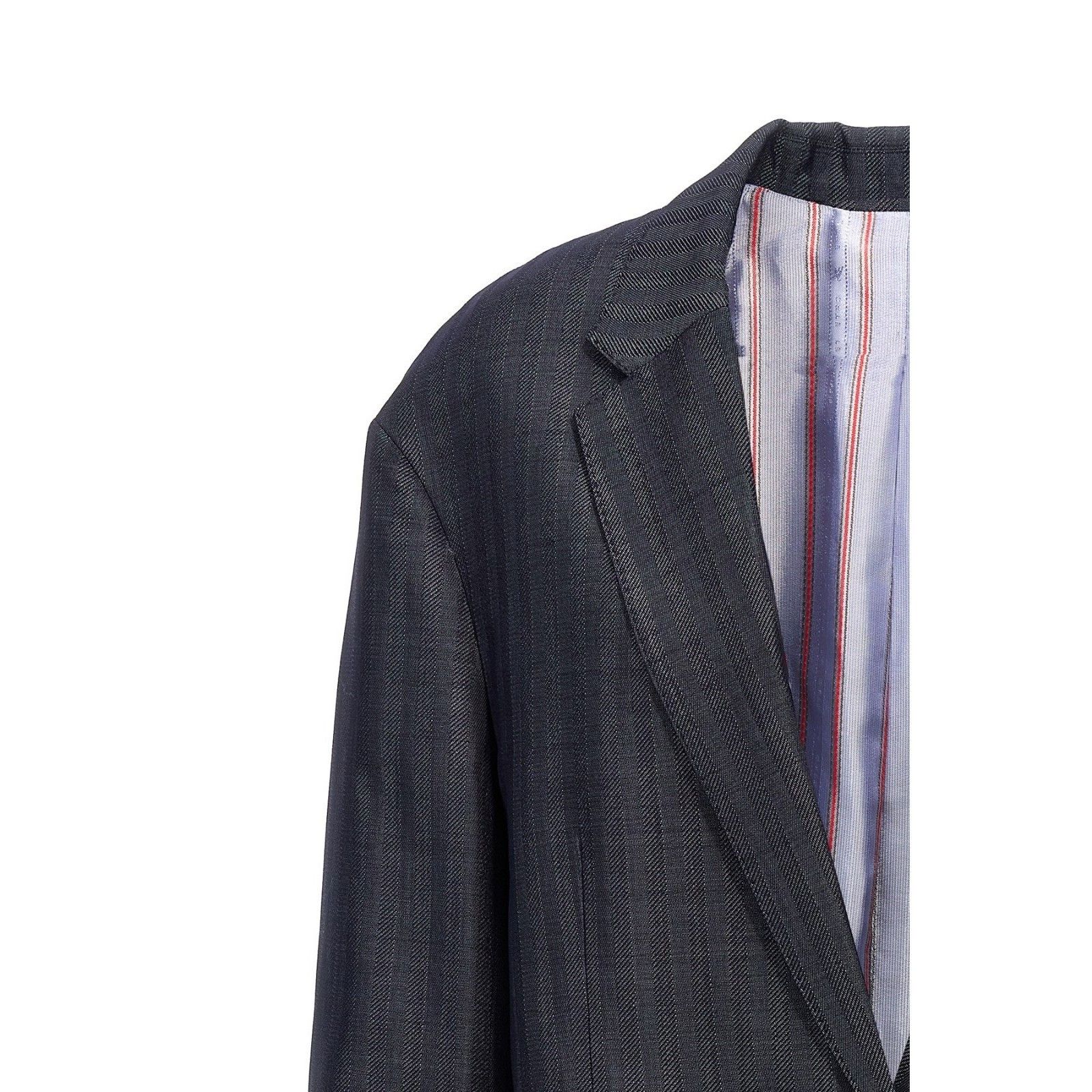 Etro ETRO Pegaso Single Breasted Blue Striped Wool Blazer New & A Size XS / US 0-2 / IT 36-38 - 3 Thumbnail