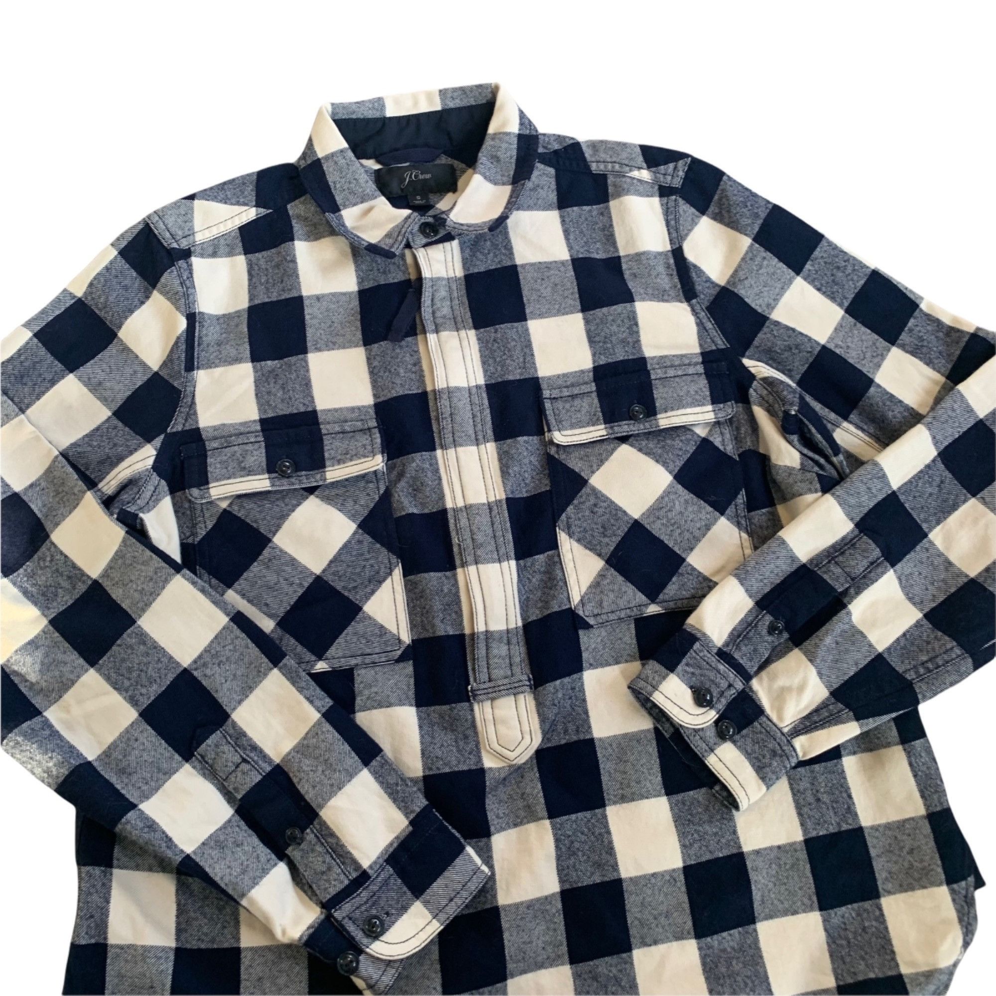 J.Crew J.Crew Wool Checked Pullover Flannel Shirt S Size US S / EU 44-46 / 1 - 2 Thumbnail