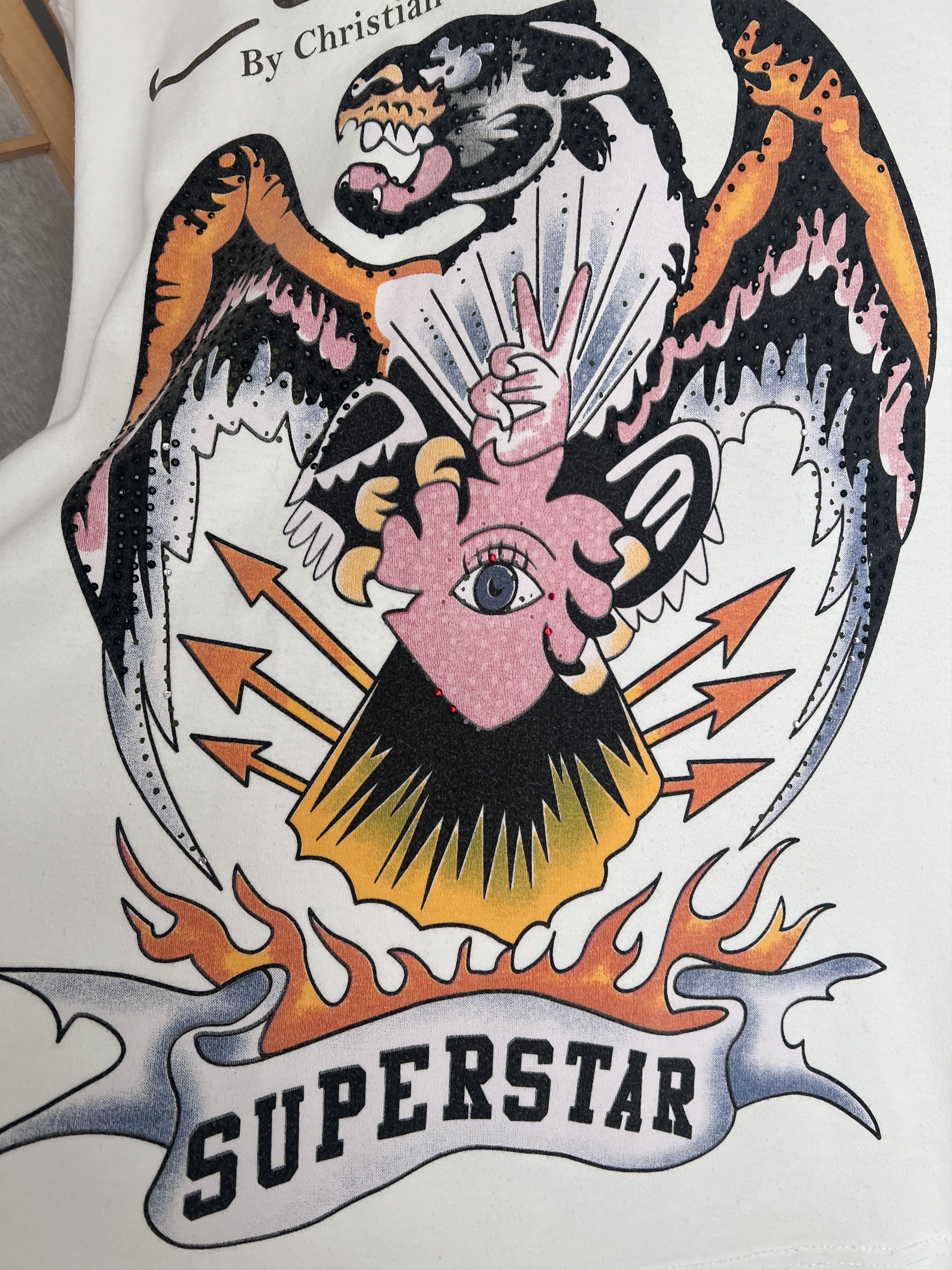 Ed Hardy Crazy Ed Hardy Superstar Rhinestones vintage printed t shirt Size US XL / EU 56 / 4 - 7 Thumbnail