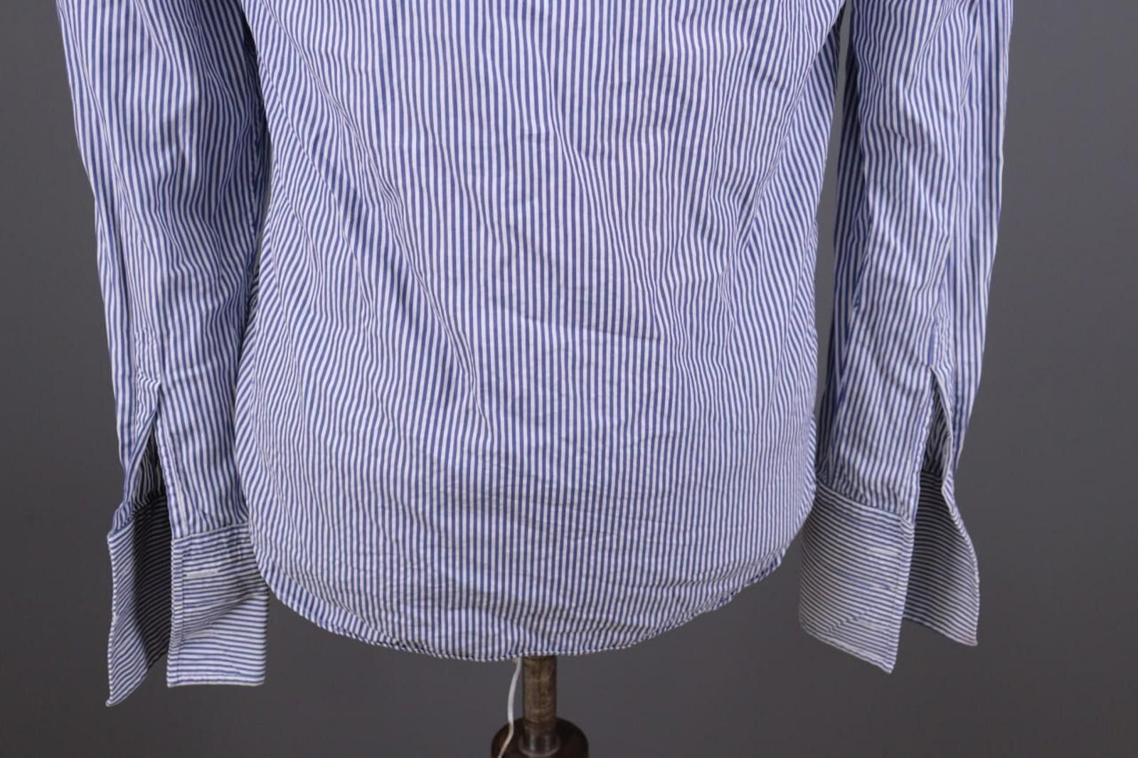 Designer Men Boggi Milano Blue Stripe Button Up Shirt Size 38 Size US M / EU 48-50 / 2 - 11 Thumbnail
