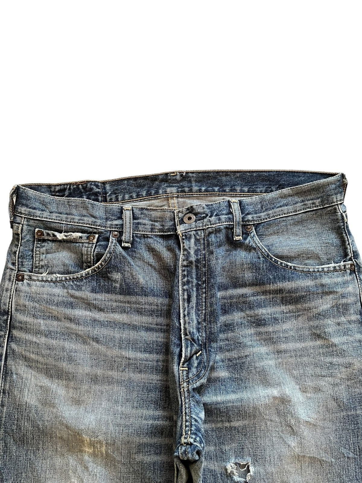Levi's Vintage 90s Levis 503 Bartacks Blue Wash Ripped Baggy Jeans Size US 36 / EU 52 - 4 Thumbnail