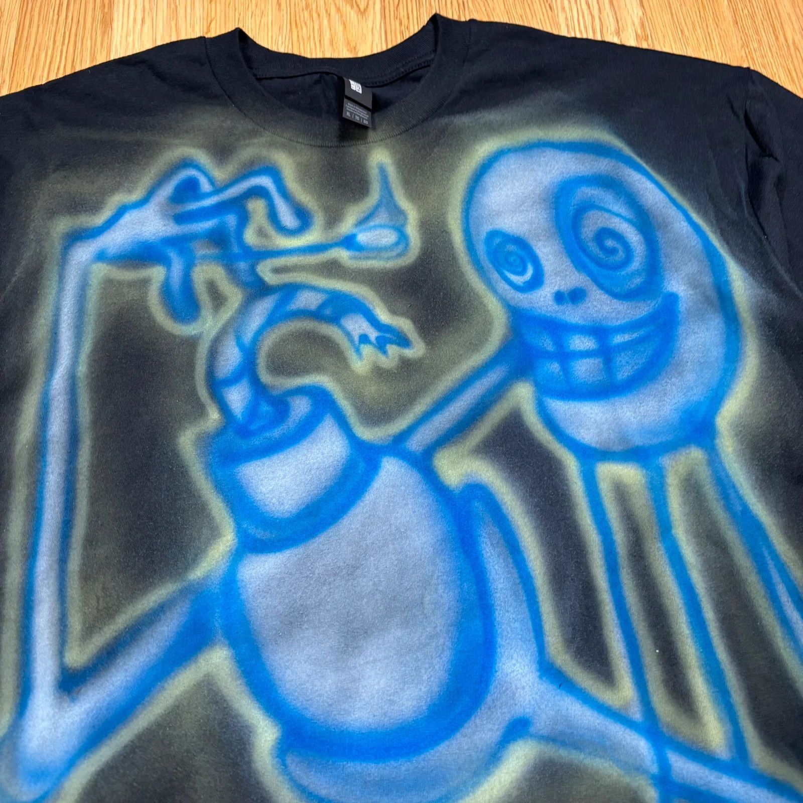 Japanese Brand Airbrushed Blue Cartoon Graphic T-Shirt Size US XL / EU 56 / 4 - 2 Thumbnail