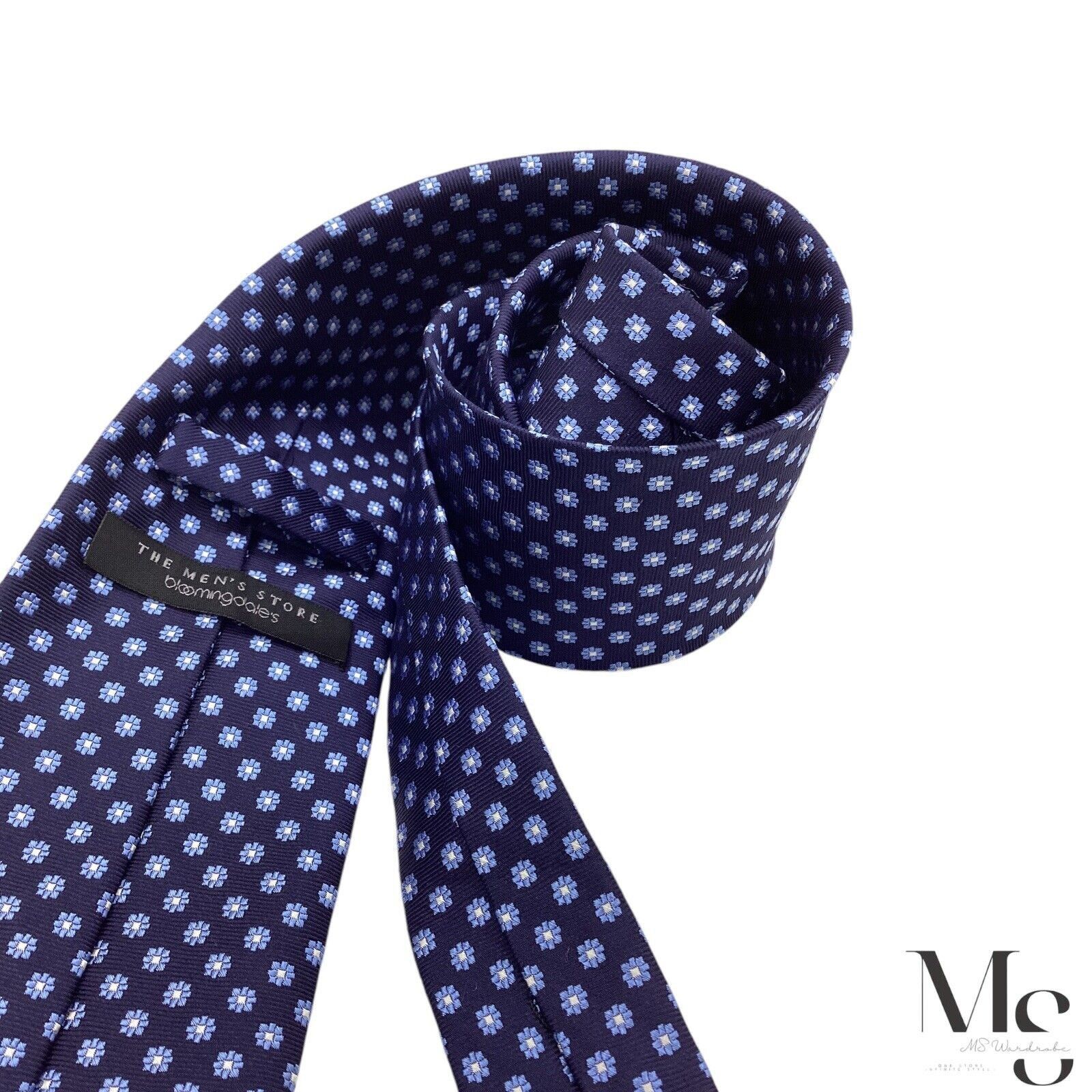 The Men's Store THE MEN'S STORE Blue Floral Silk Tie W: 3.25" EX COND Size ONE SIZE - 4 Thumbnail
