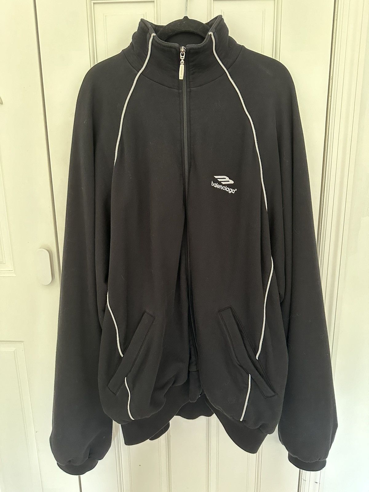 Image of Balenciaga 3B Track Jacket in Black, Men's (Size XL)