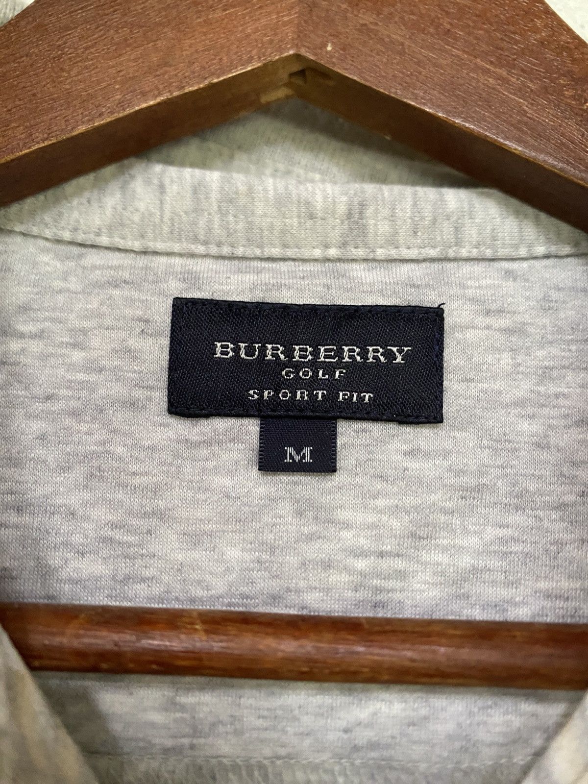 Burberry × Japanese Brand Burberry Golf White Striped Short Sleeve Collar T Shirt Size US M / EU 48-50 / 2 - 11 Thumbnail